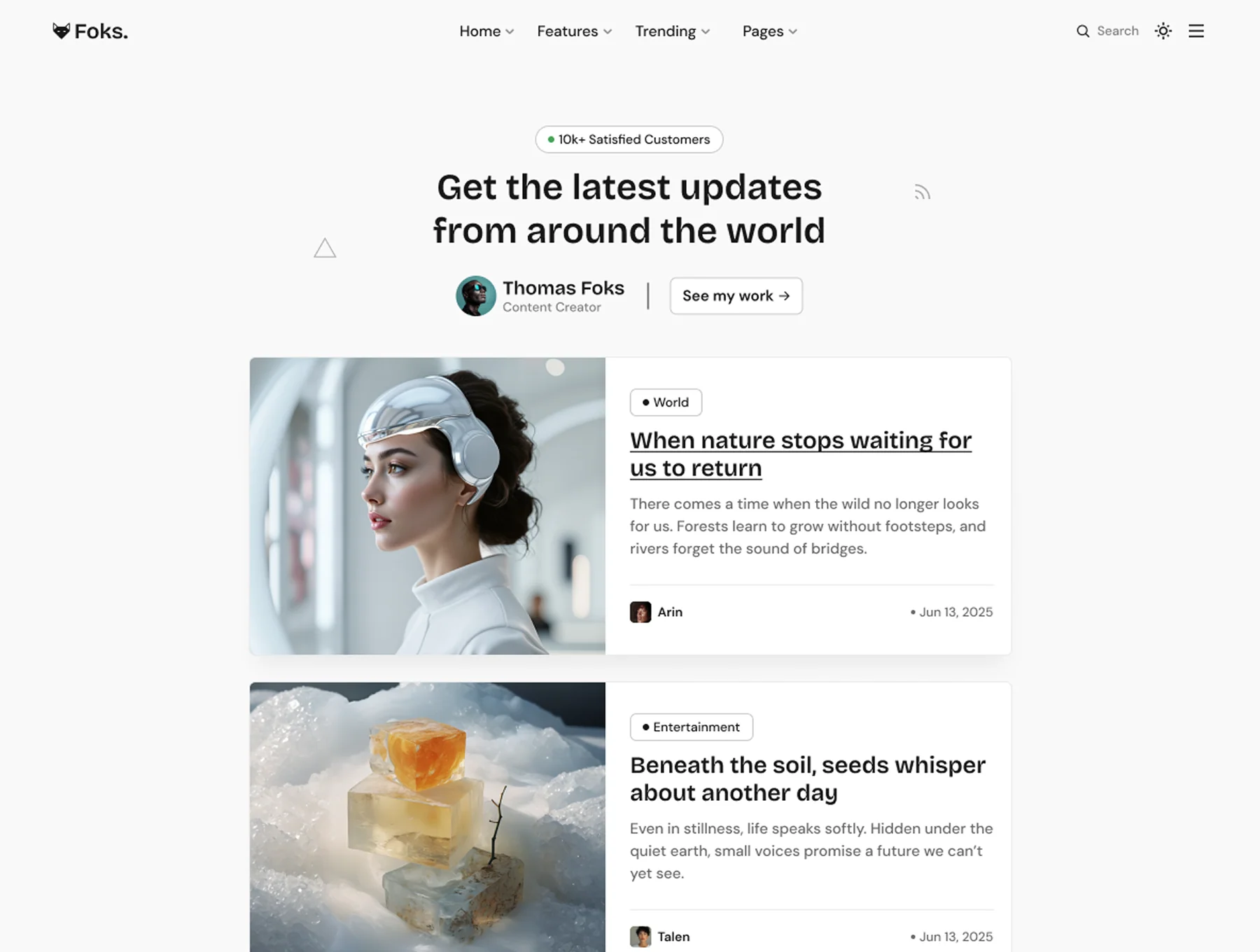 Foks - Lightweight Magazine Blog NextJS template 6