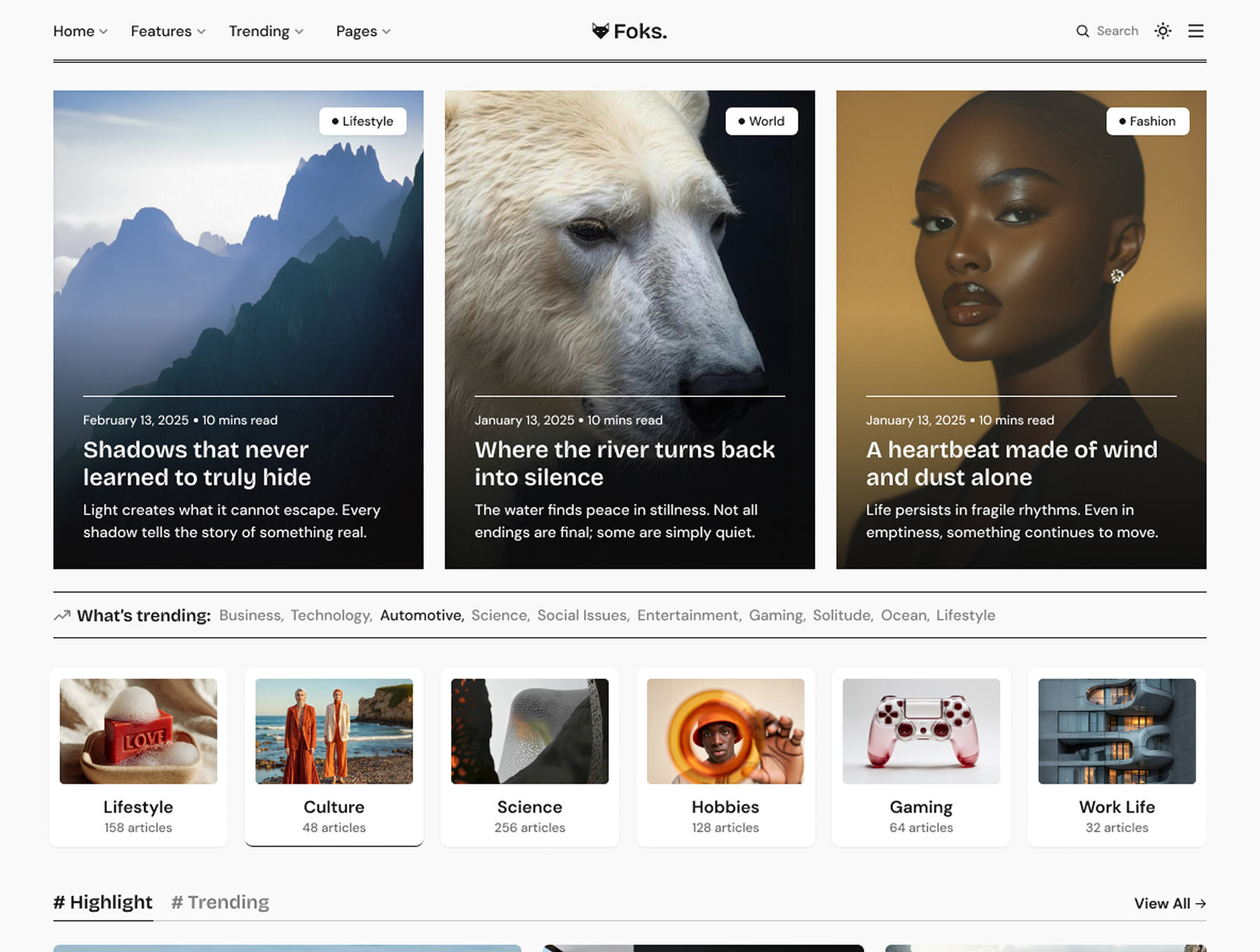 Foks - Lightweight Minimal Magazine & Blog WordPress Theme 3