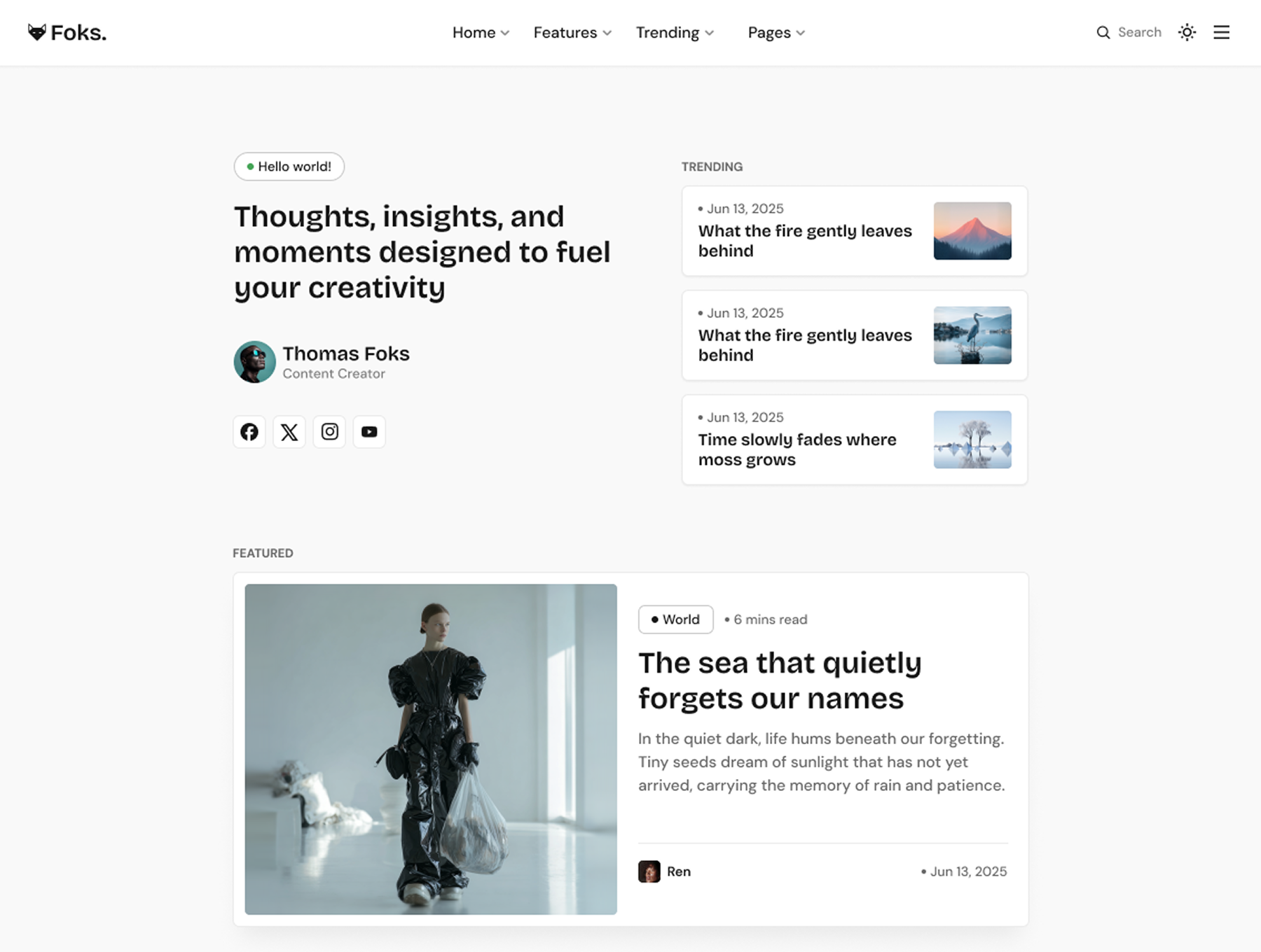 Foks - Lightweight Minimal Magazine & Blog WordPress Theme 8