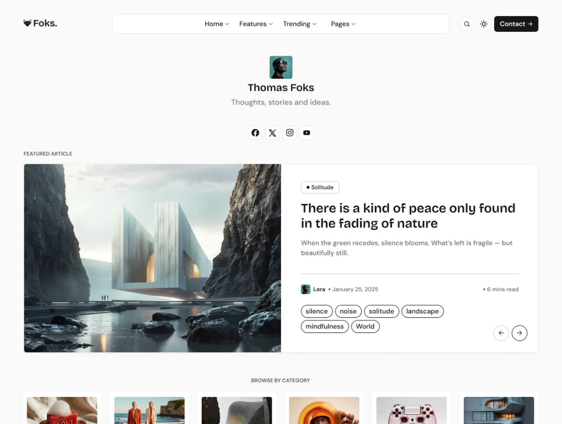 Foks - Modern Creative Magazine Portfolio HTML Bootstrap 5 Template 6