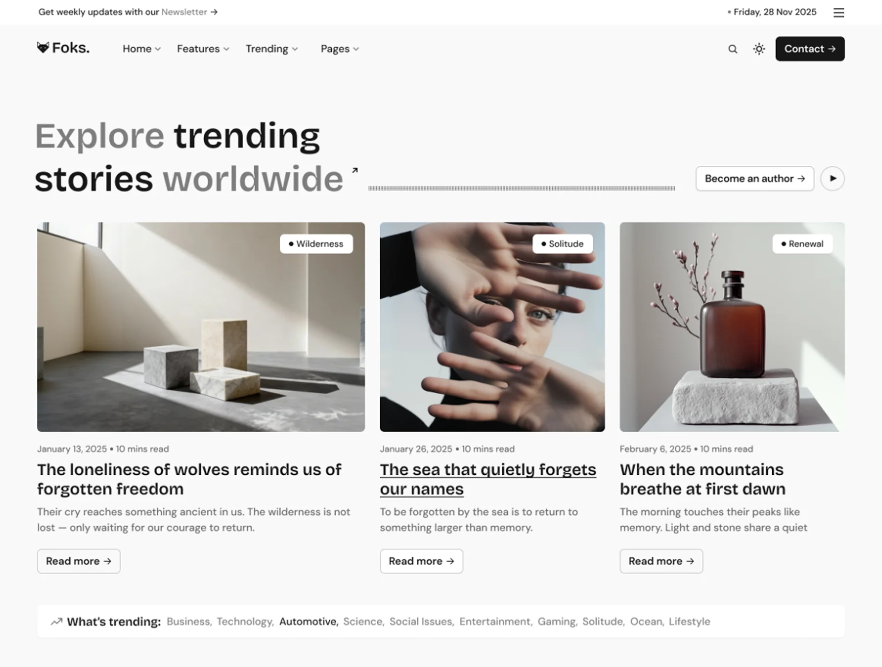 Foks - Modern Creative Magazine Portfolio HTML Bootstrap 5 Template 7
