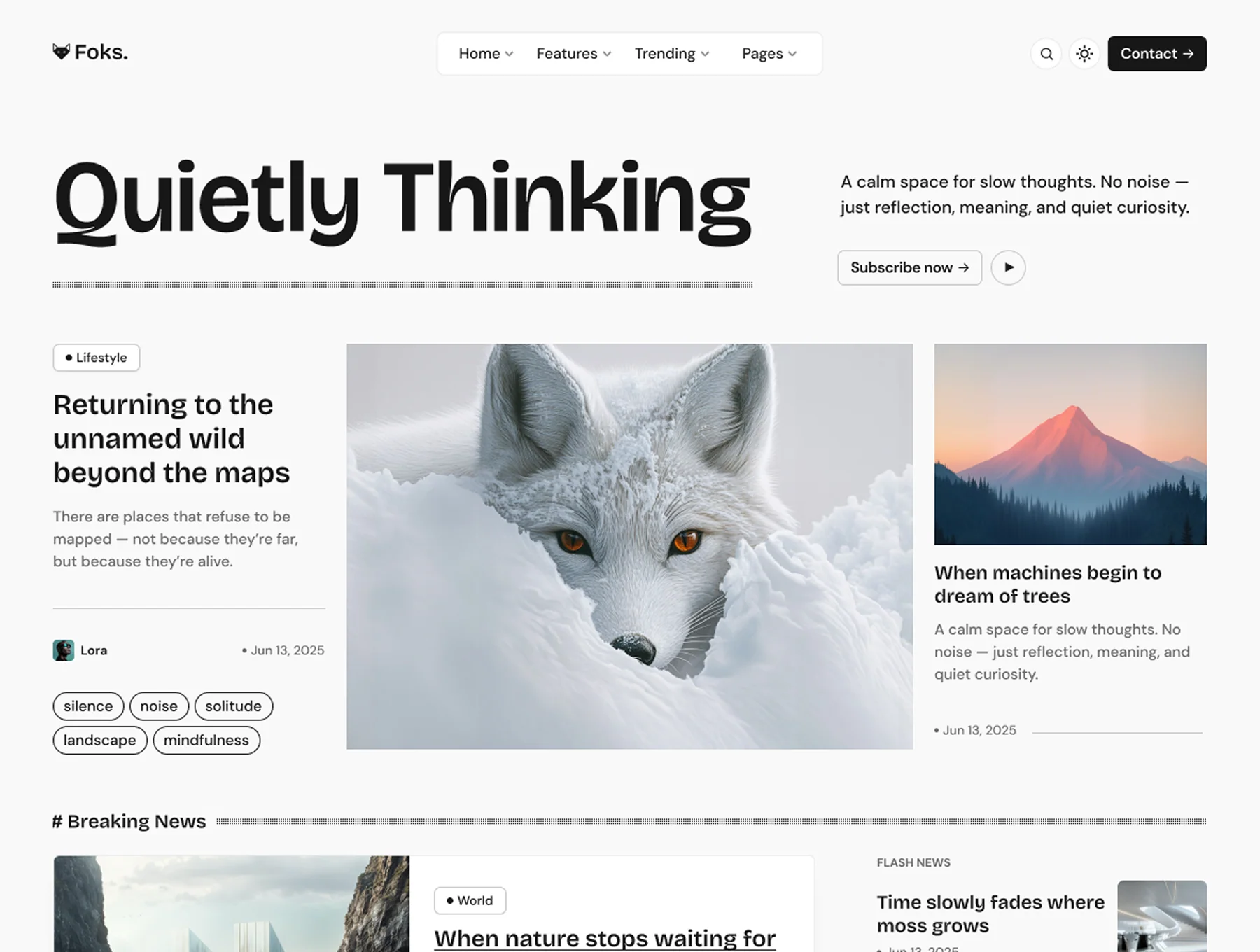 Foks - Modern Creative Magazine Portfolio HTML Bootstrap 5 Template 8