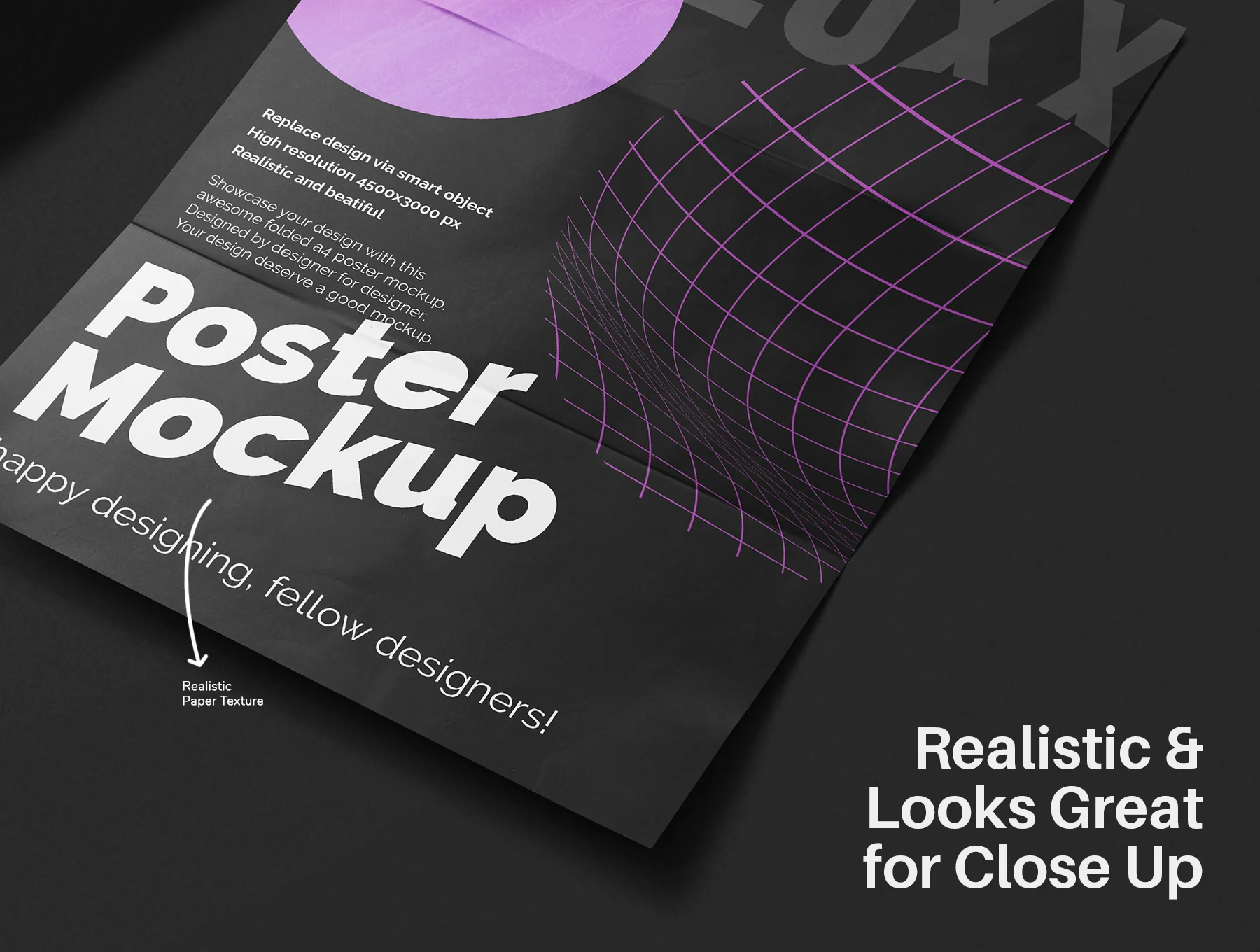Folded A4 Poster PSD Mockup Pack 2