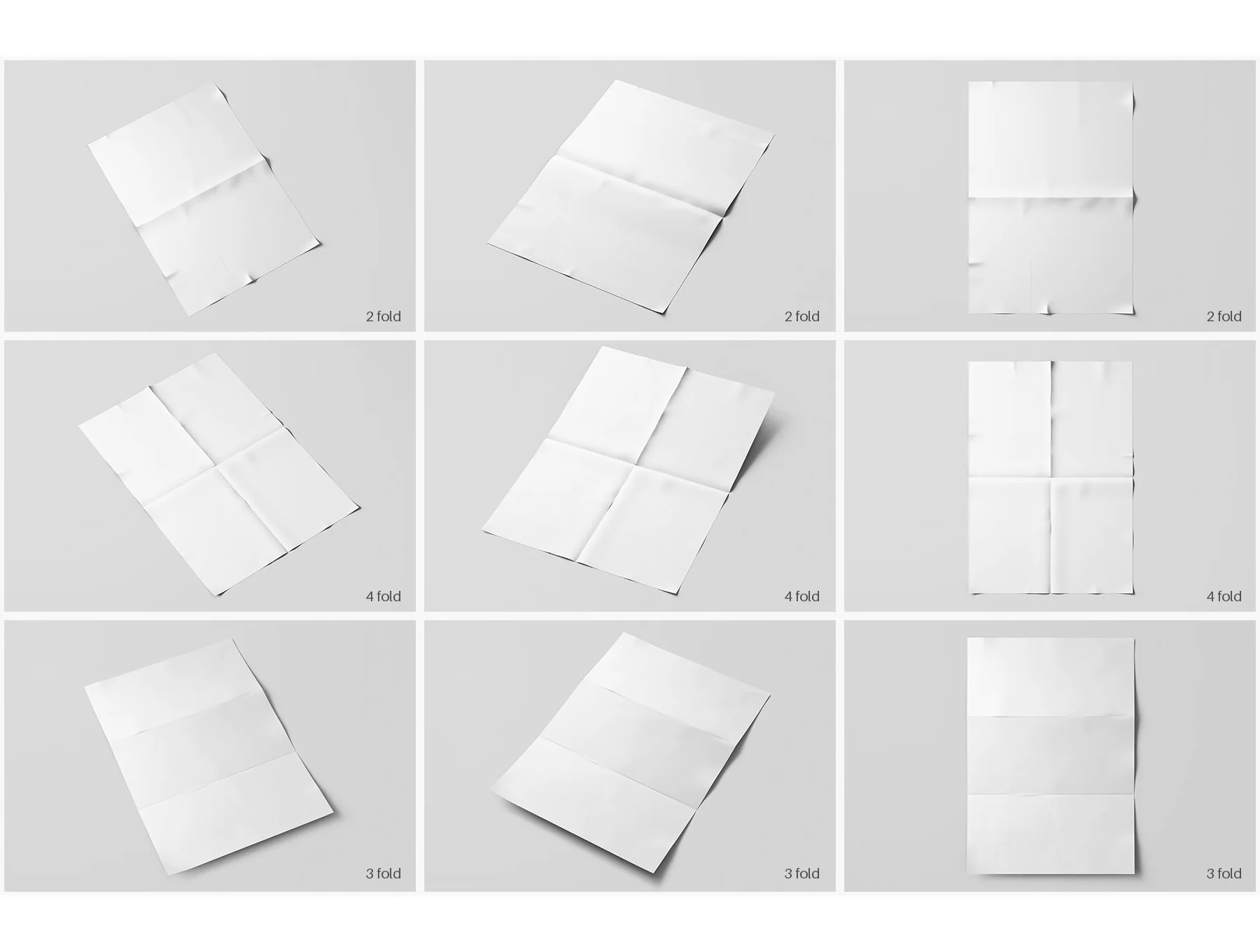 Folded A4 Poster PSD Mockup Pack 3