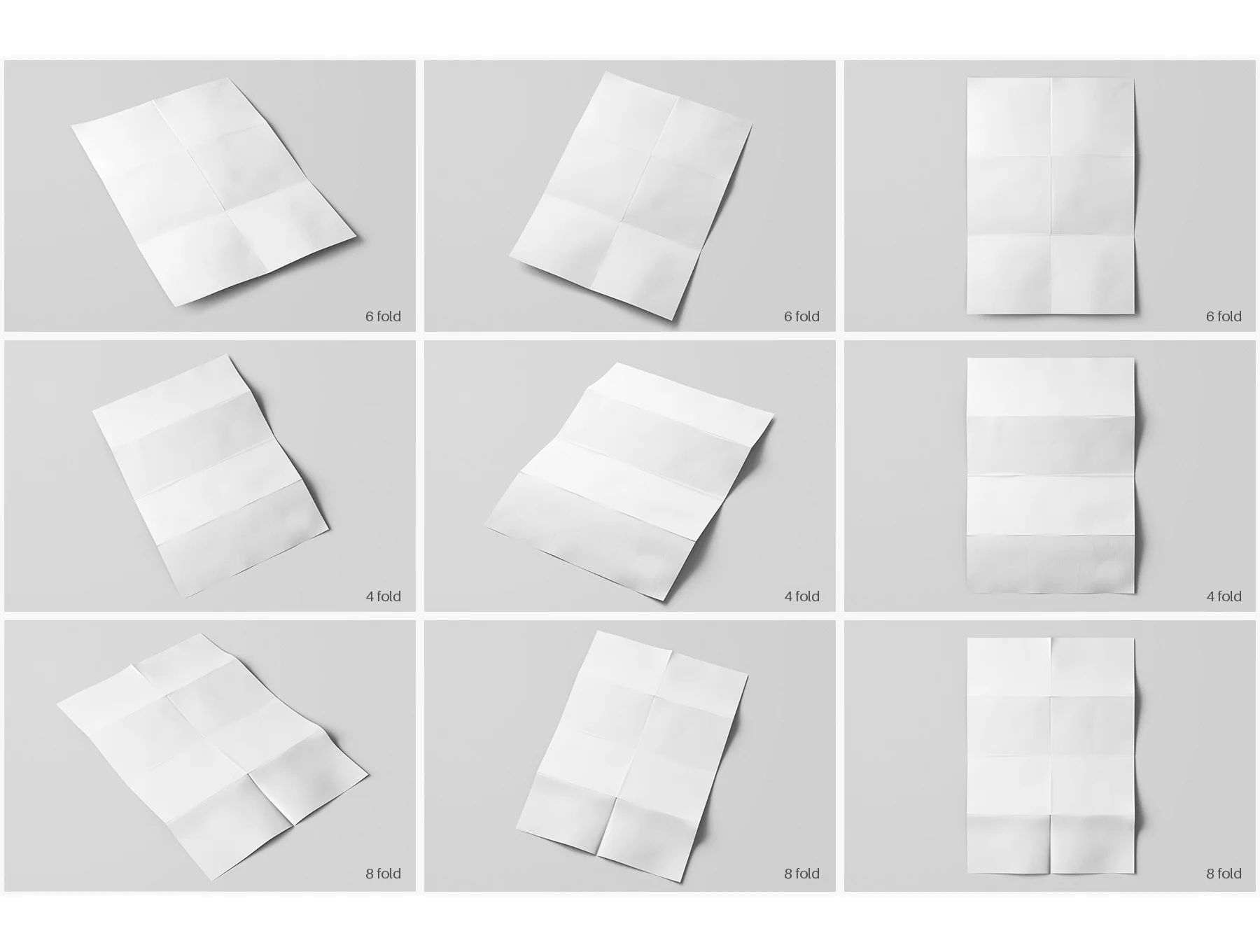 Folded A4 Poster PSD Mockup Pack 4