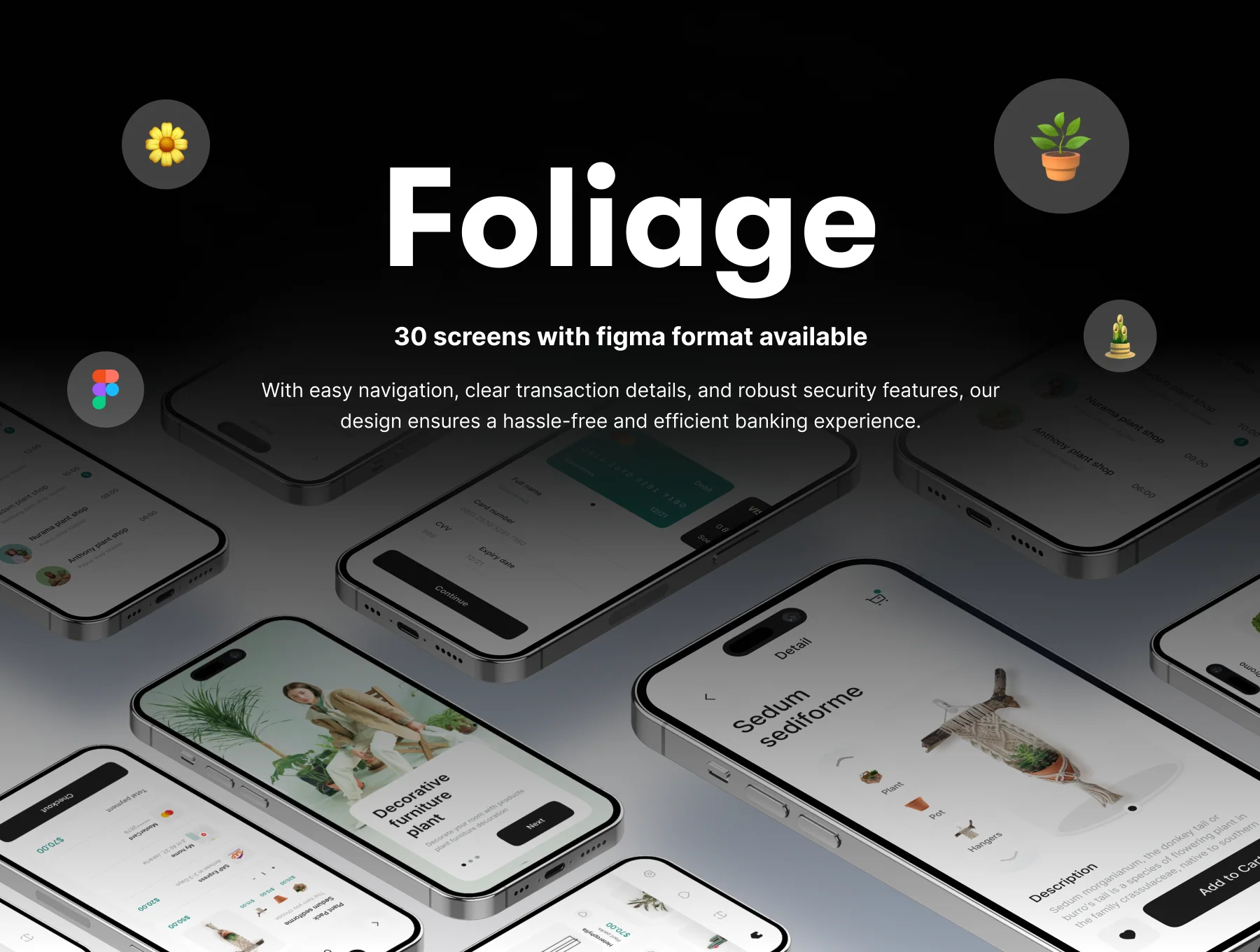 Foliage - Sales of ornamental plants UI Kit Mobile