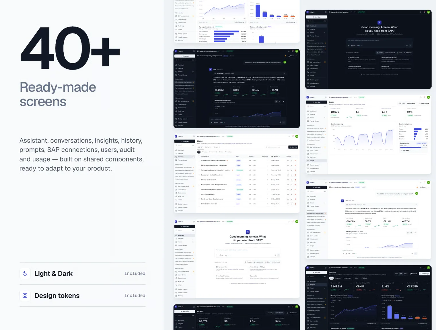 Folio AI — AI Assistant Dashboard UI Kit for SAP/ERP (Coded) 5