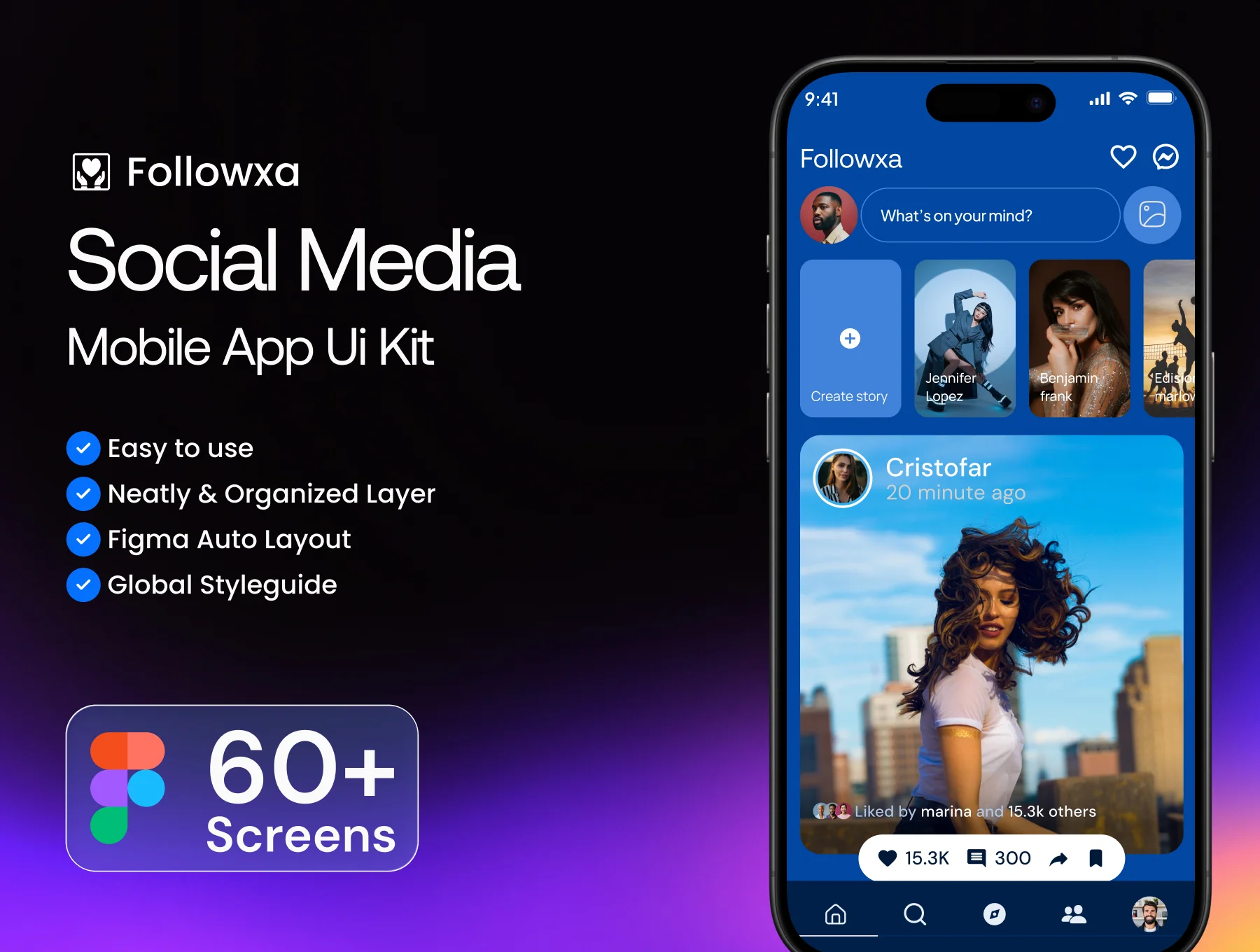 Followxa – Social Media Mobile App UI Kit