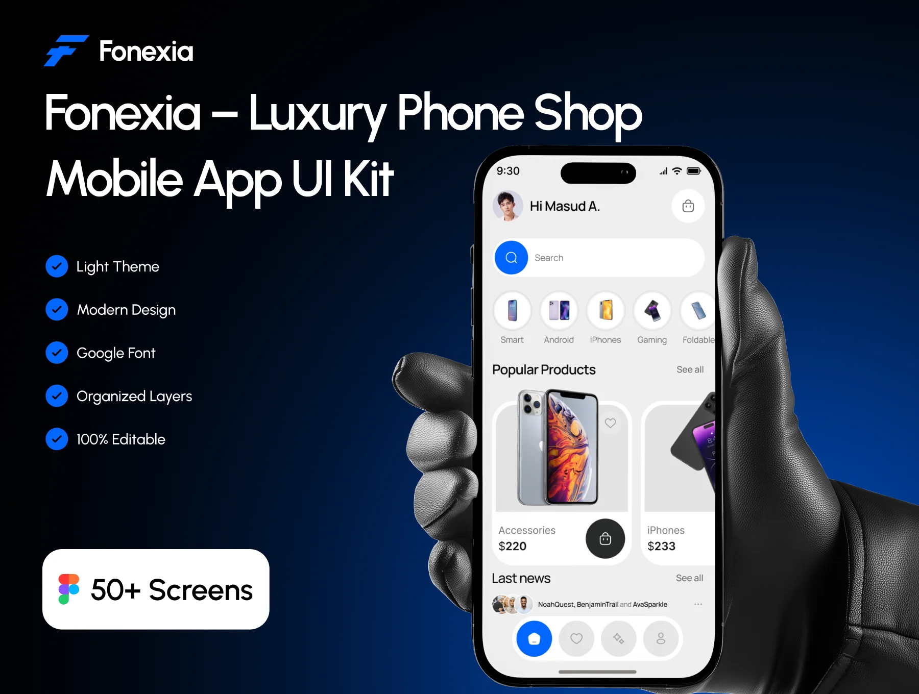Fonexia – Luxury Ecommerce Phone Shop Mobile App UI Kit