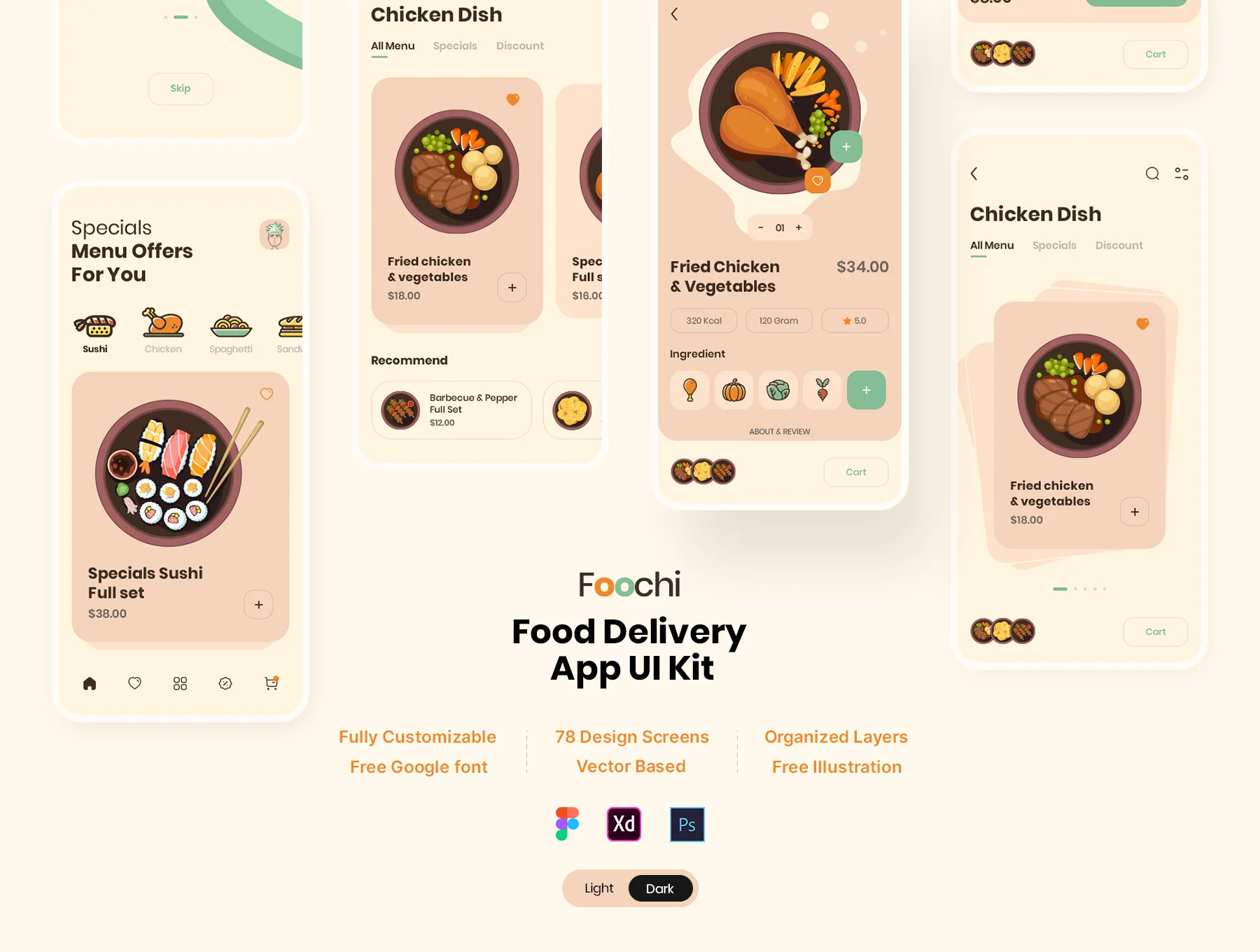 Foochi - Food Delivery App UI Kit