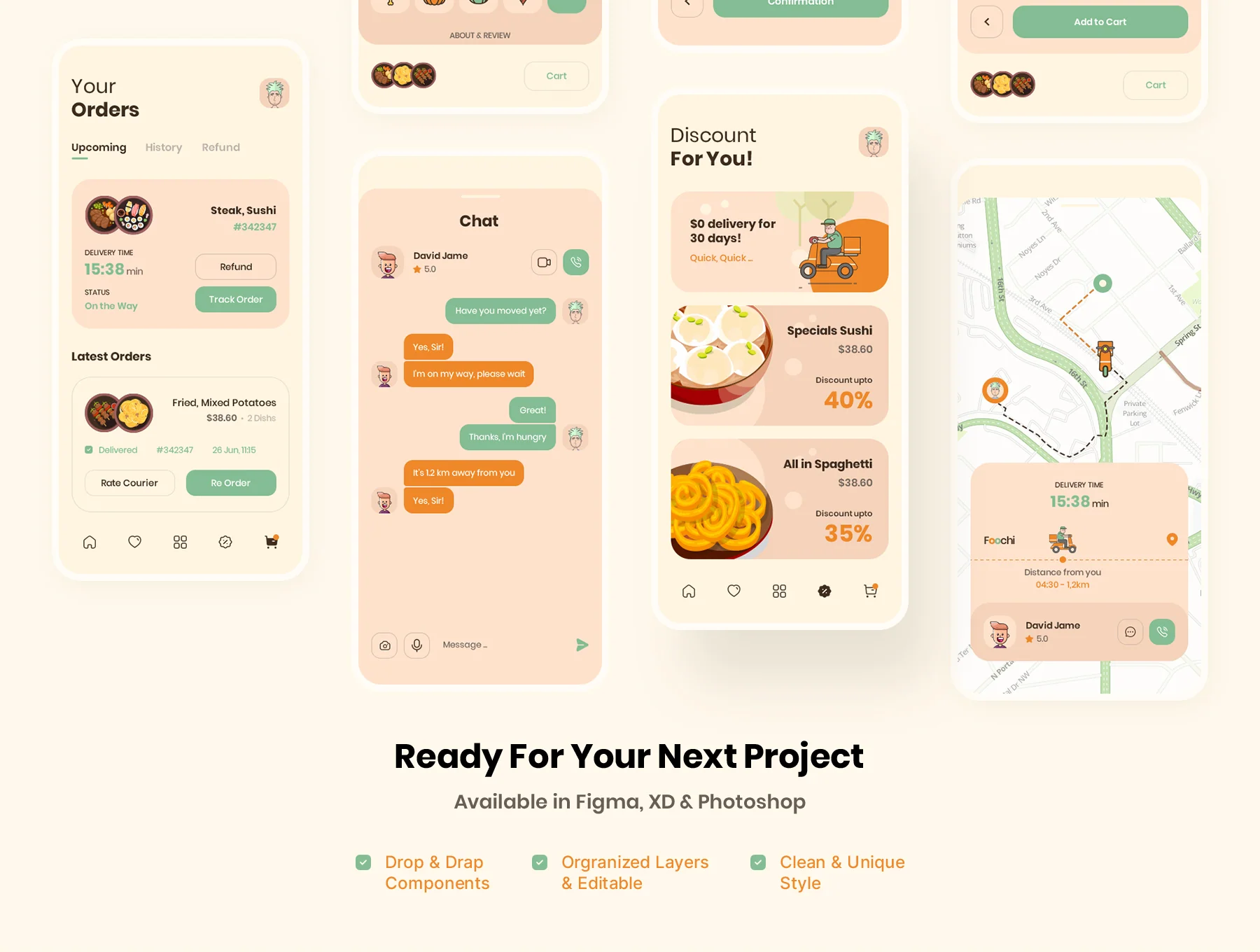 Foochi - Food Delivery App UI Kit 6