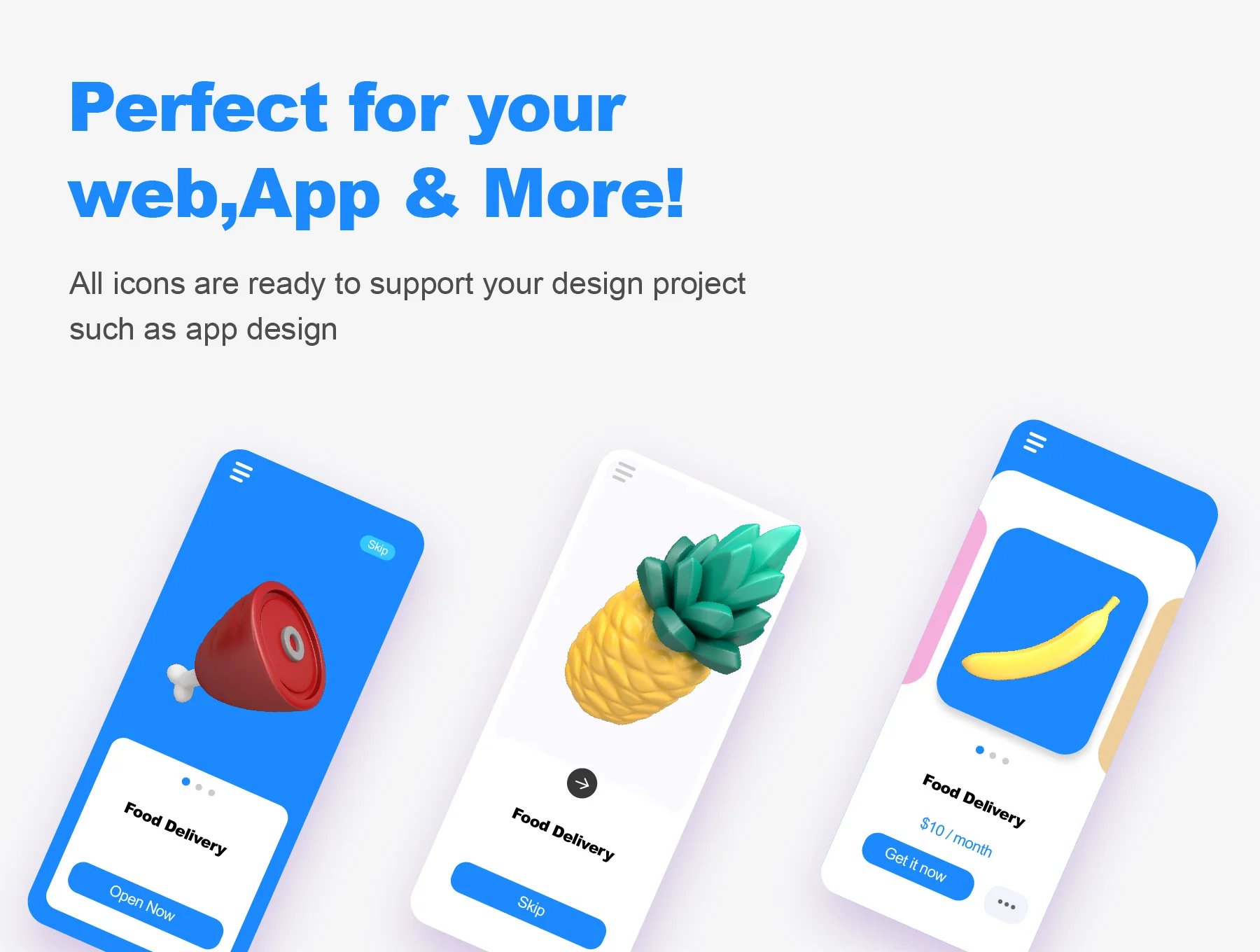 Food 3D Icons set 5