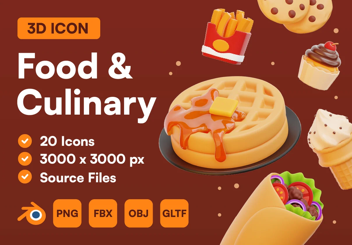 Food and Culinary 3D Icon Set