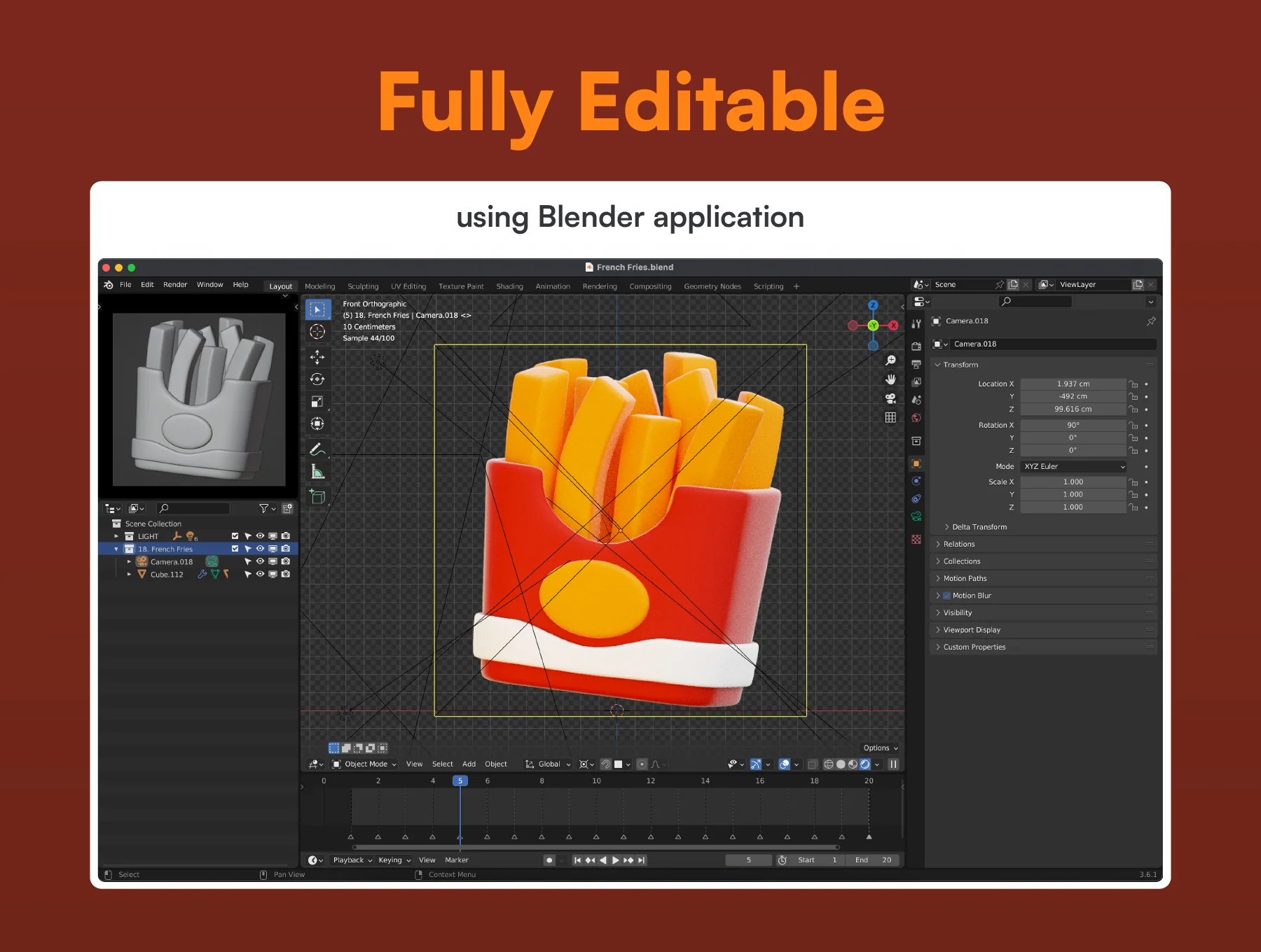 Food and Culinary 3D Icon Set 3
