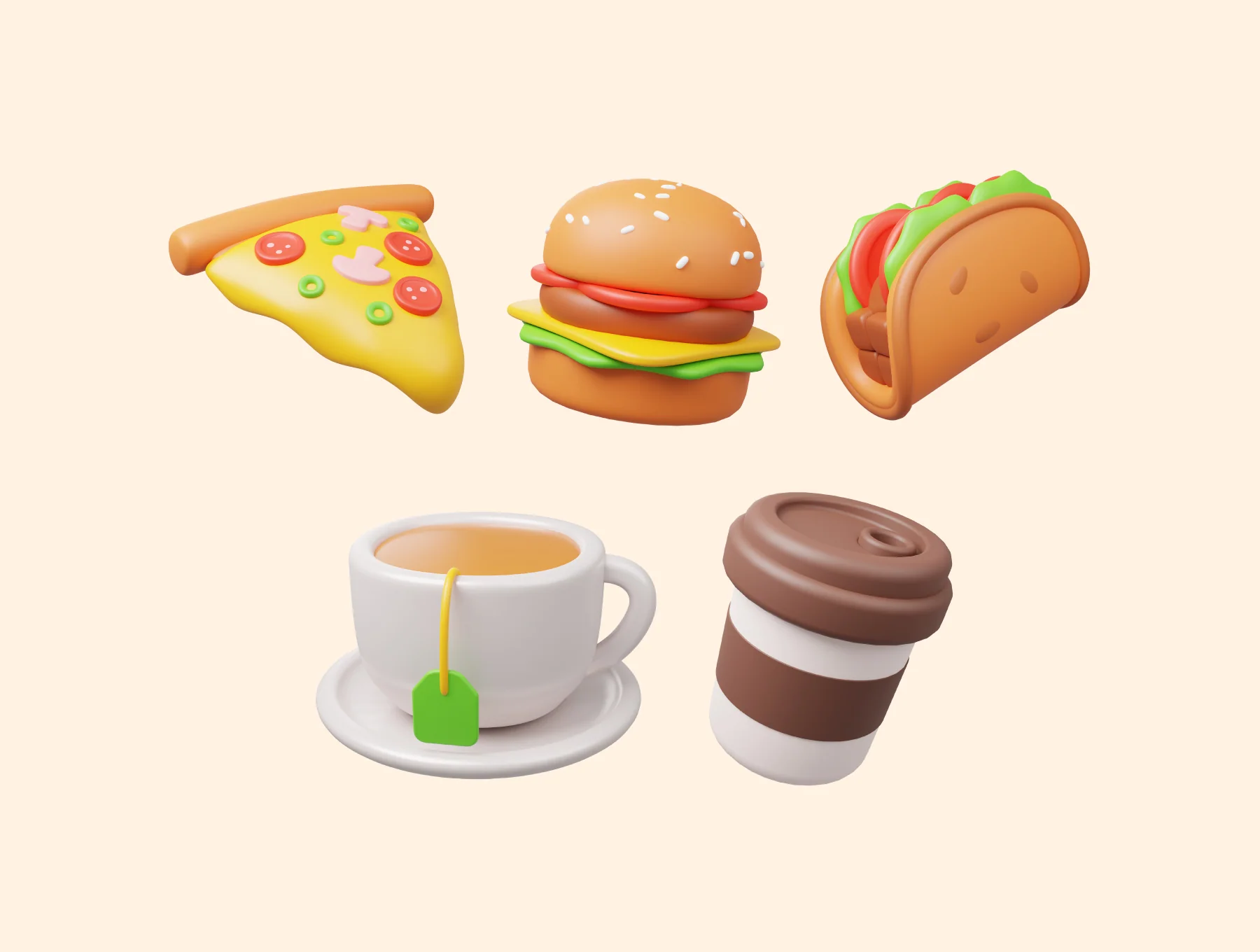 Food and Drink 3D Icon Pack 6