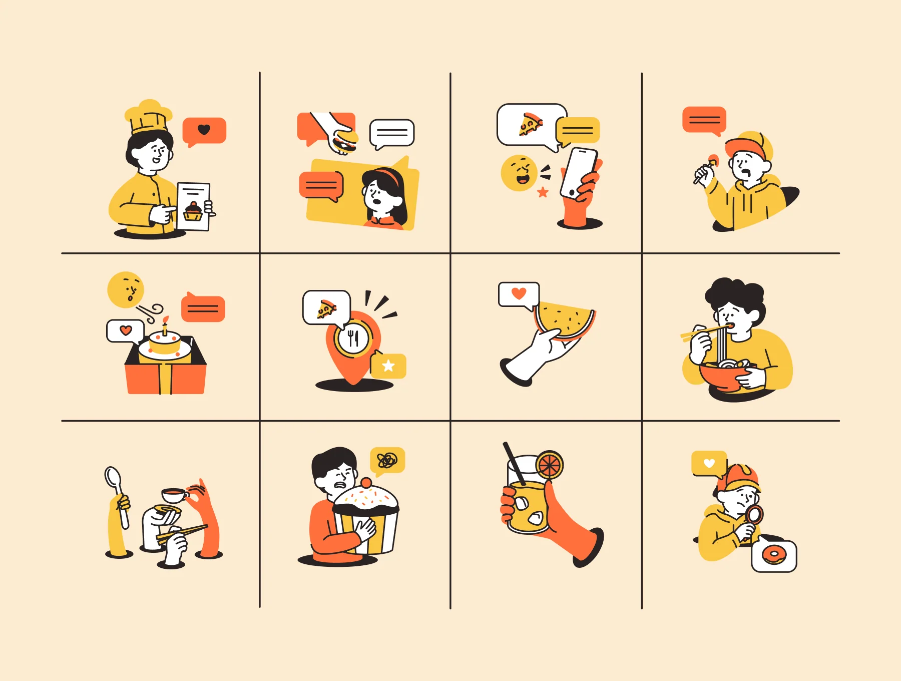 Food & Cooking Activity Illustration Pack 7