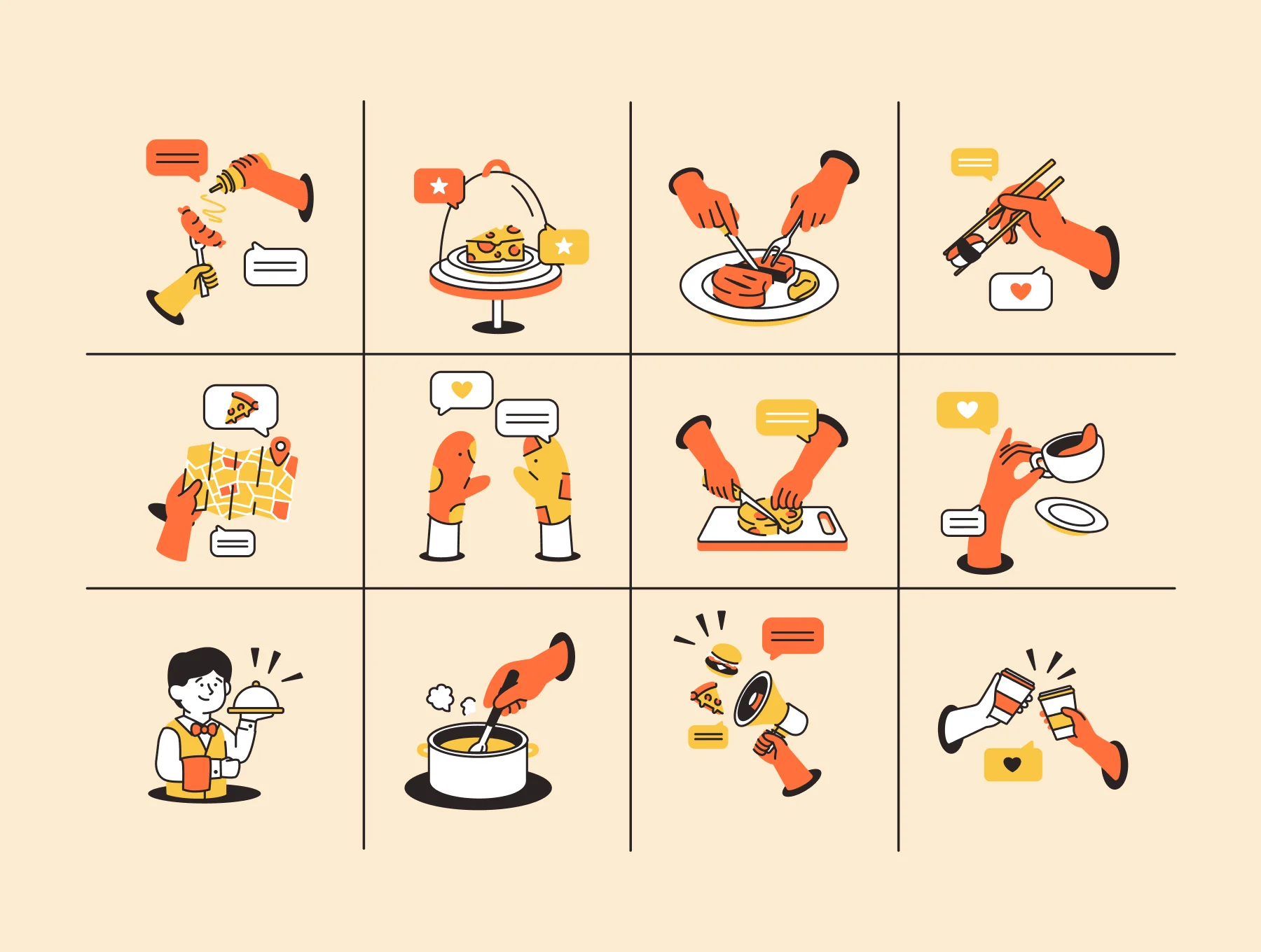 Food & Cooking Activity Illustration Pack 8