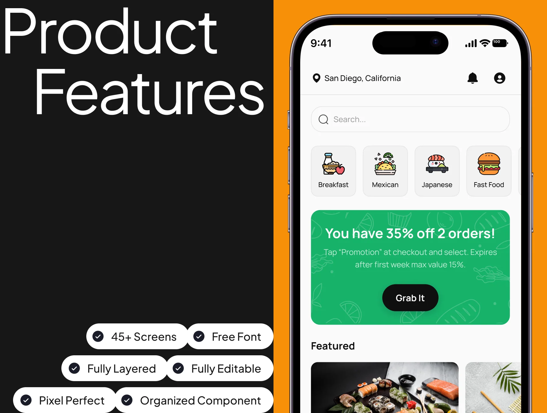 Food Courier App UI Kit