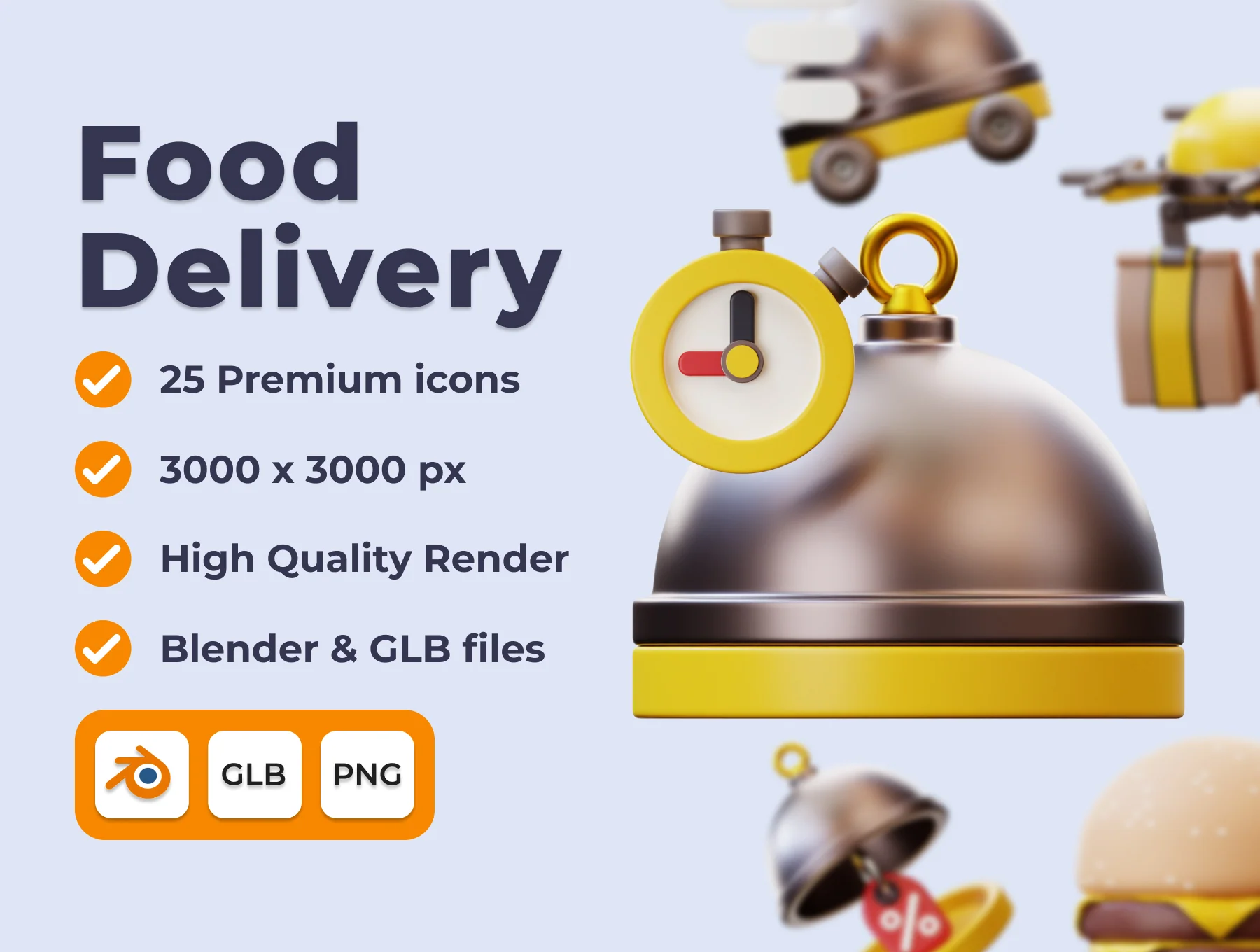 Food Delivery 3D 3D Illustration Pack