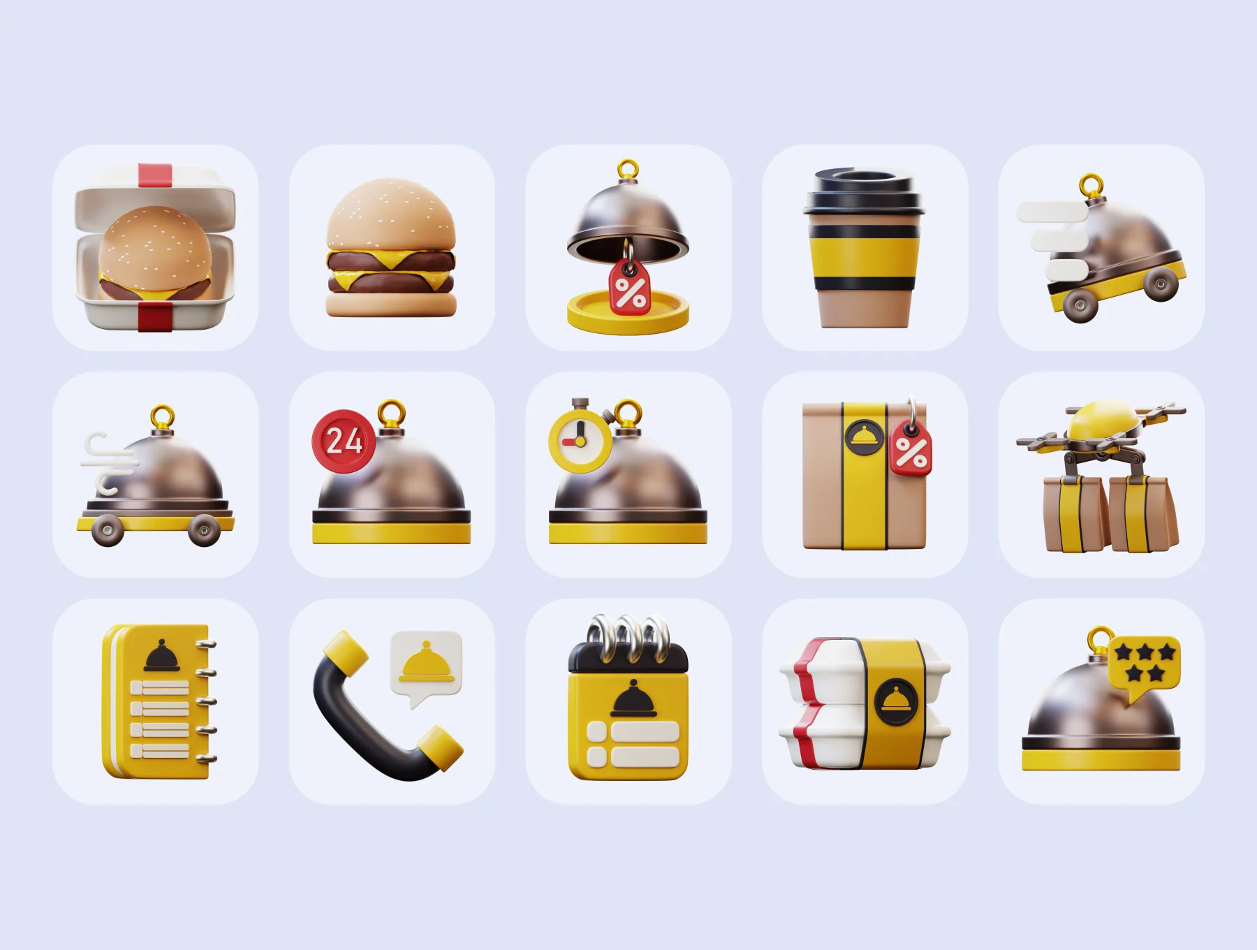 Food Delivery 3D 3D Illustration Pack 5