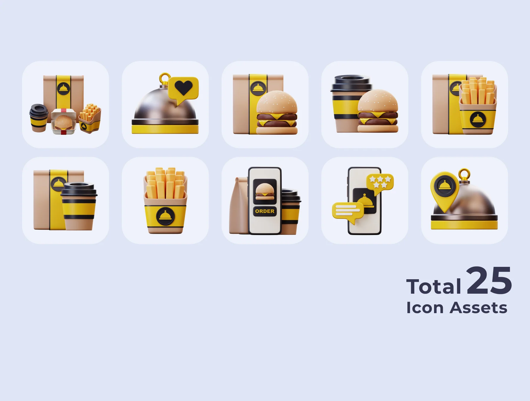 Food Delivery 3D 3D Illustration Pack 6