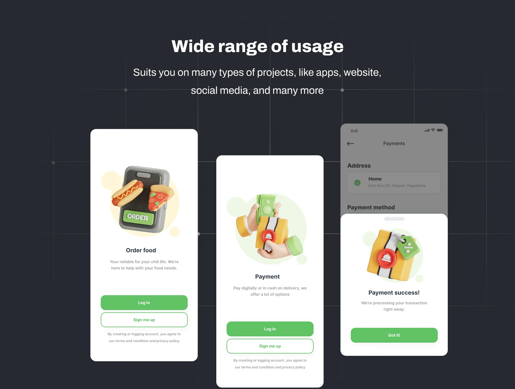 Food Delivery 3D Icon Set 4