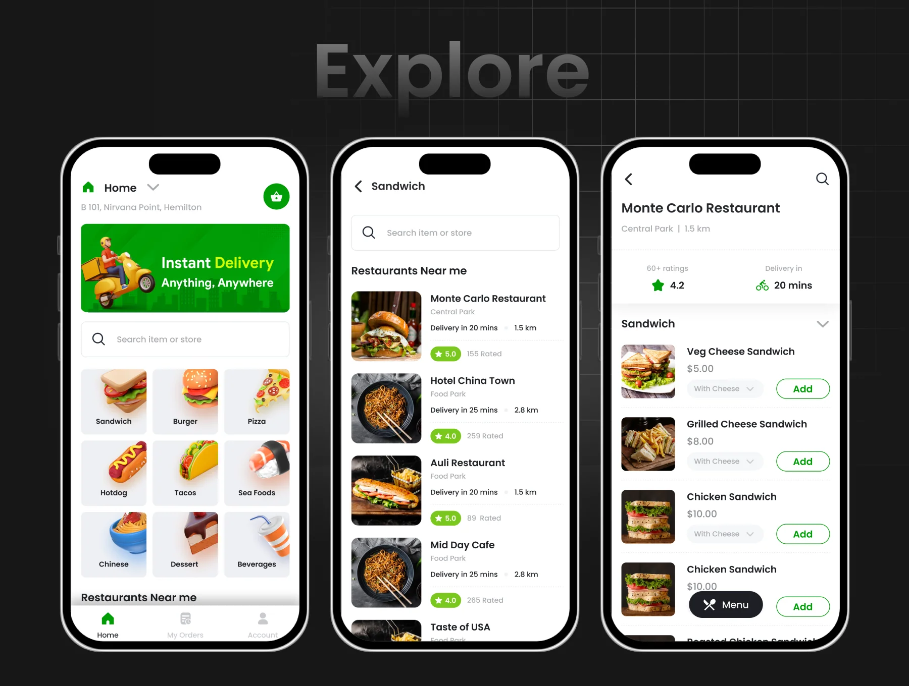 Food Delivery App | 3 Apps | DeliFood | Figma 3