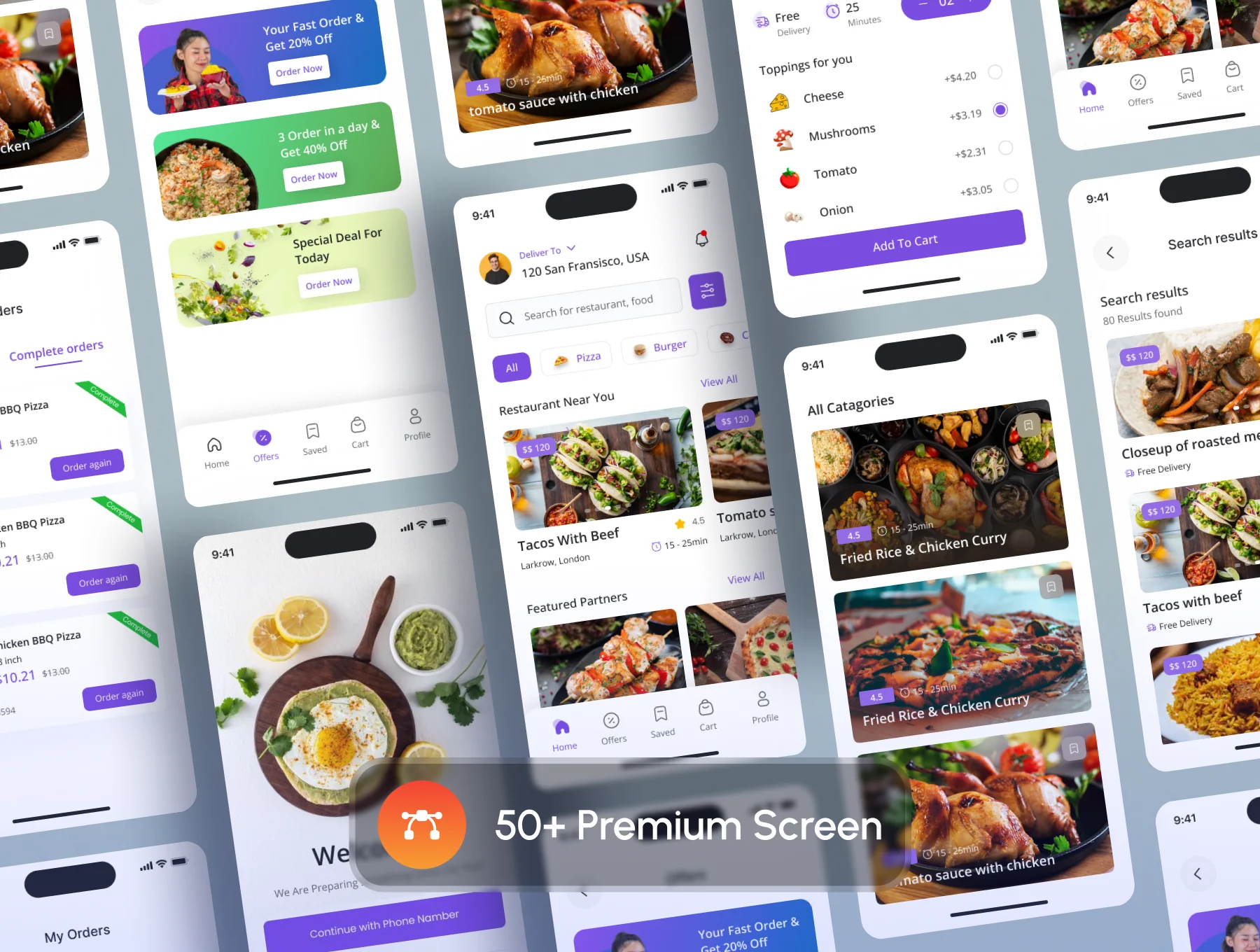 Food Delivery App Ui kit 3