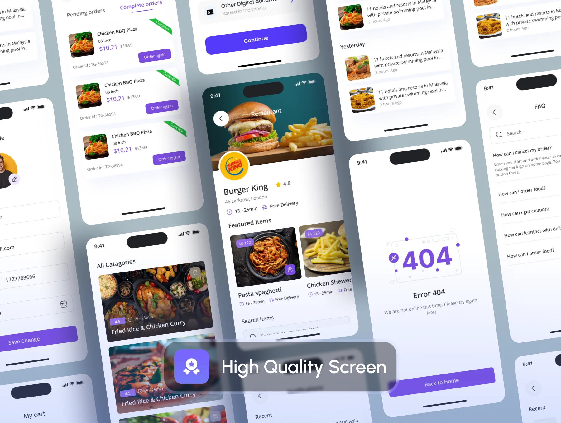 Food Delivery App Ui kit 4