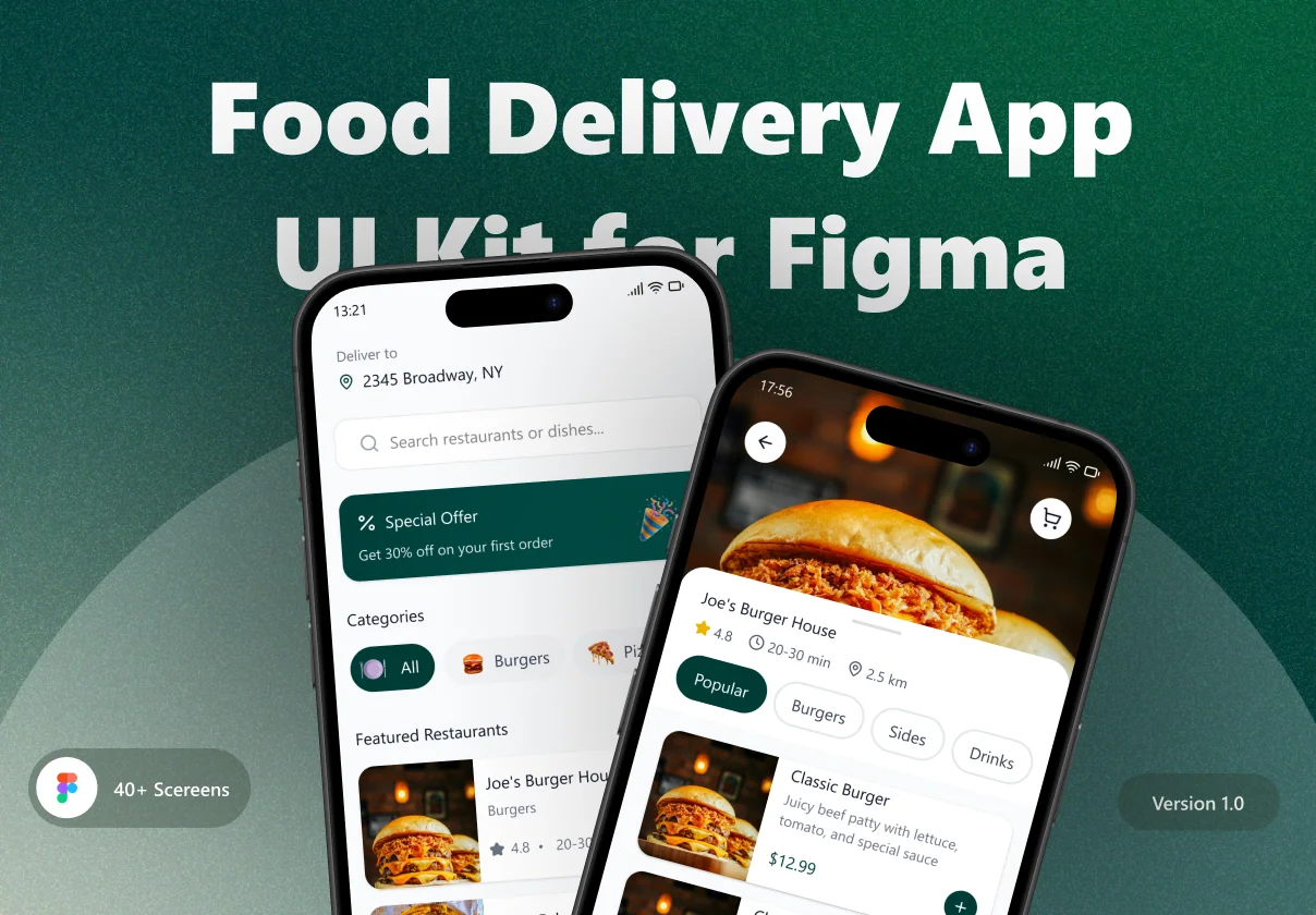 Food Delivery Mobile UI Kit for Figma
