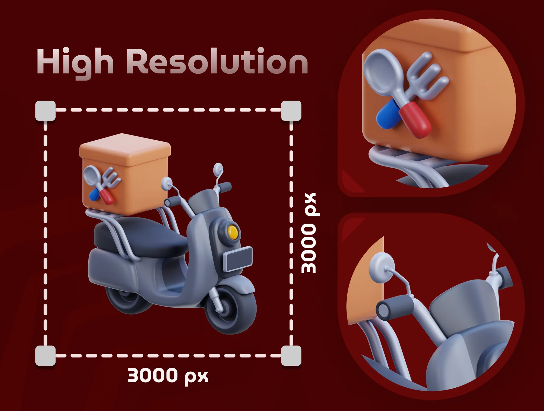 Food Delivery Set 3D Icon 4