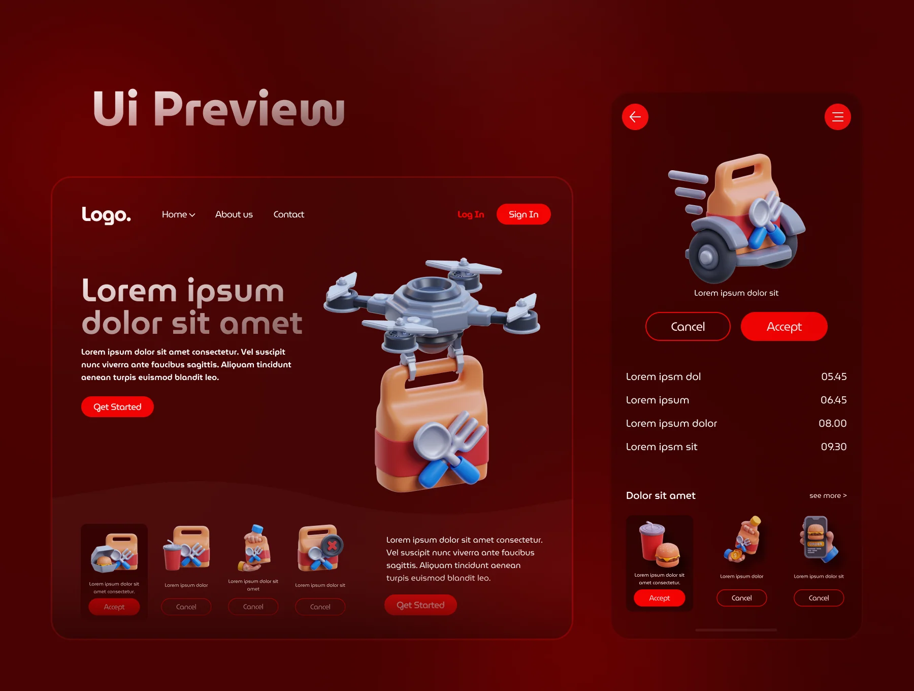 Food Delivery Set 3D Icon 5