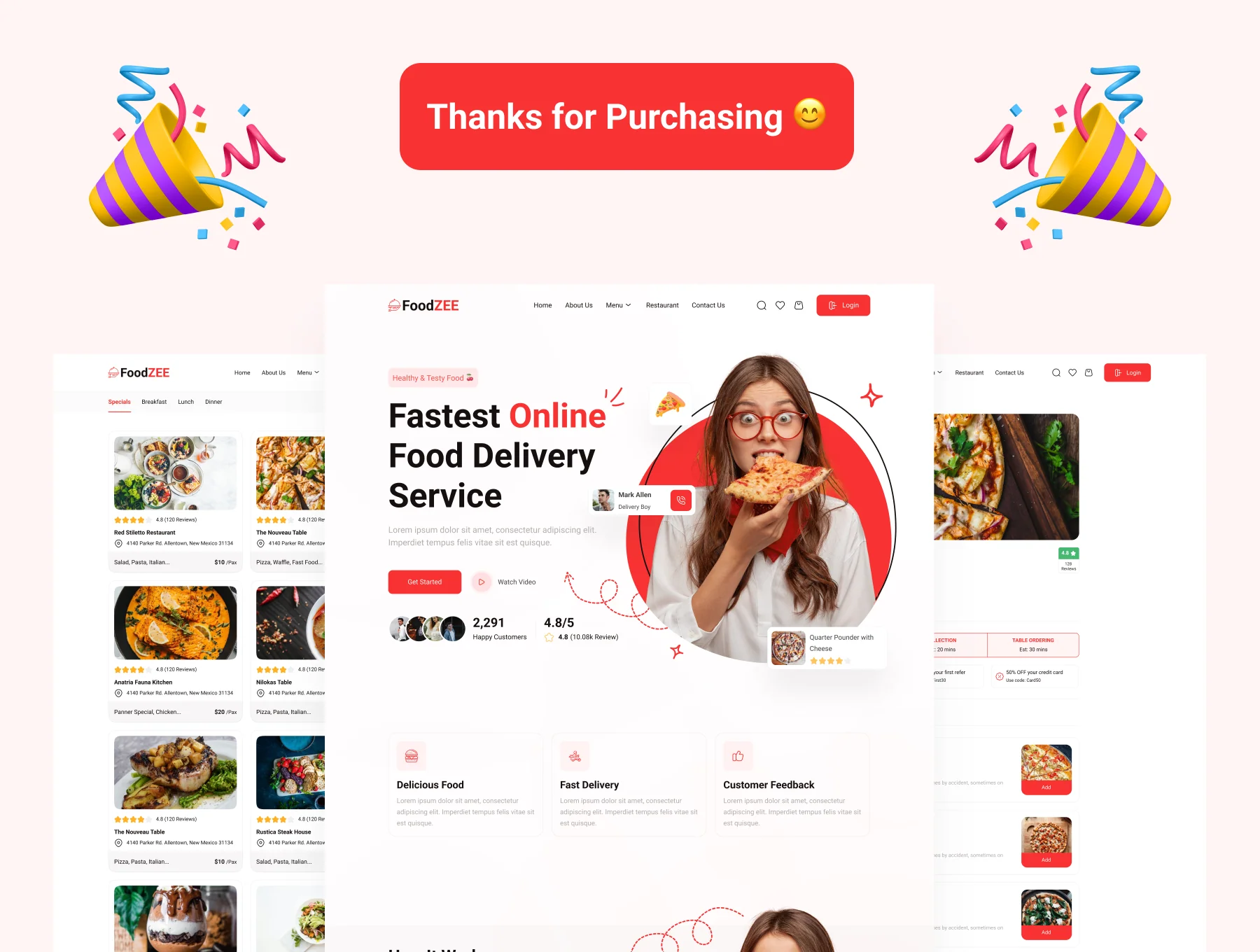 Food Delivery Web UI Kit 8