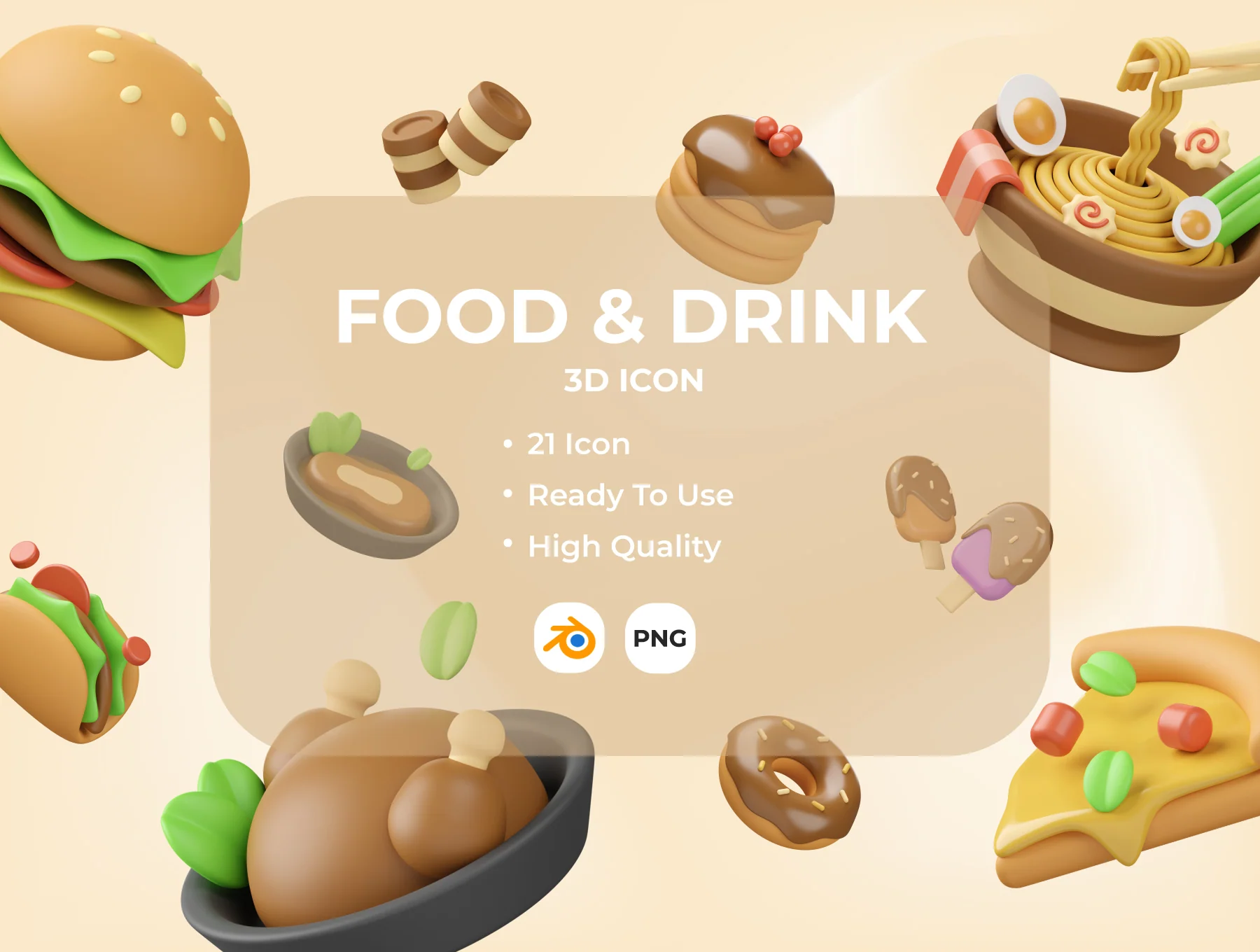 Food & Drink 3D Illustration