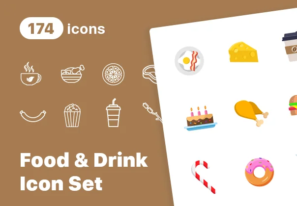 174 Food & Drink Icons