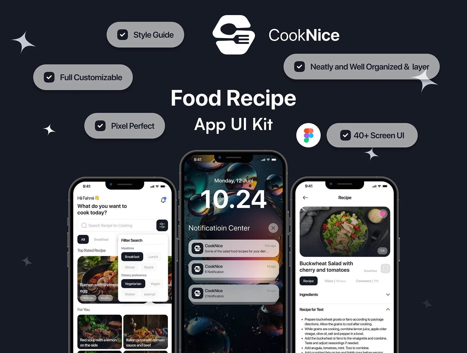 Food Recipe - CookNice Mobile App iOS UI Kit