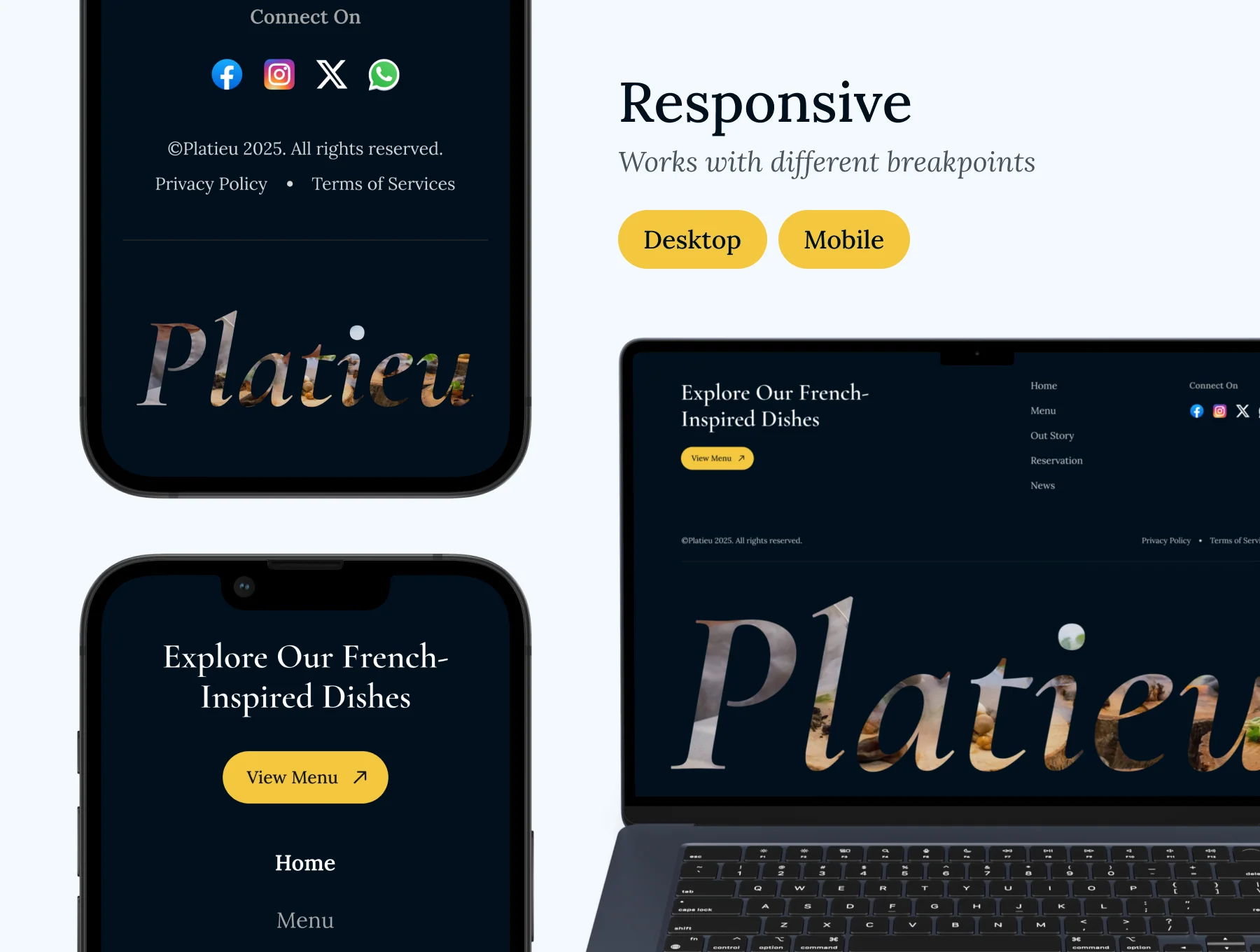 Food Restaurant Website UI Kit — Platieu 3