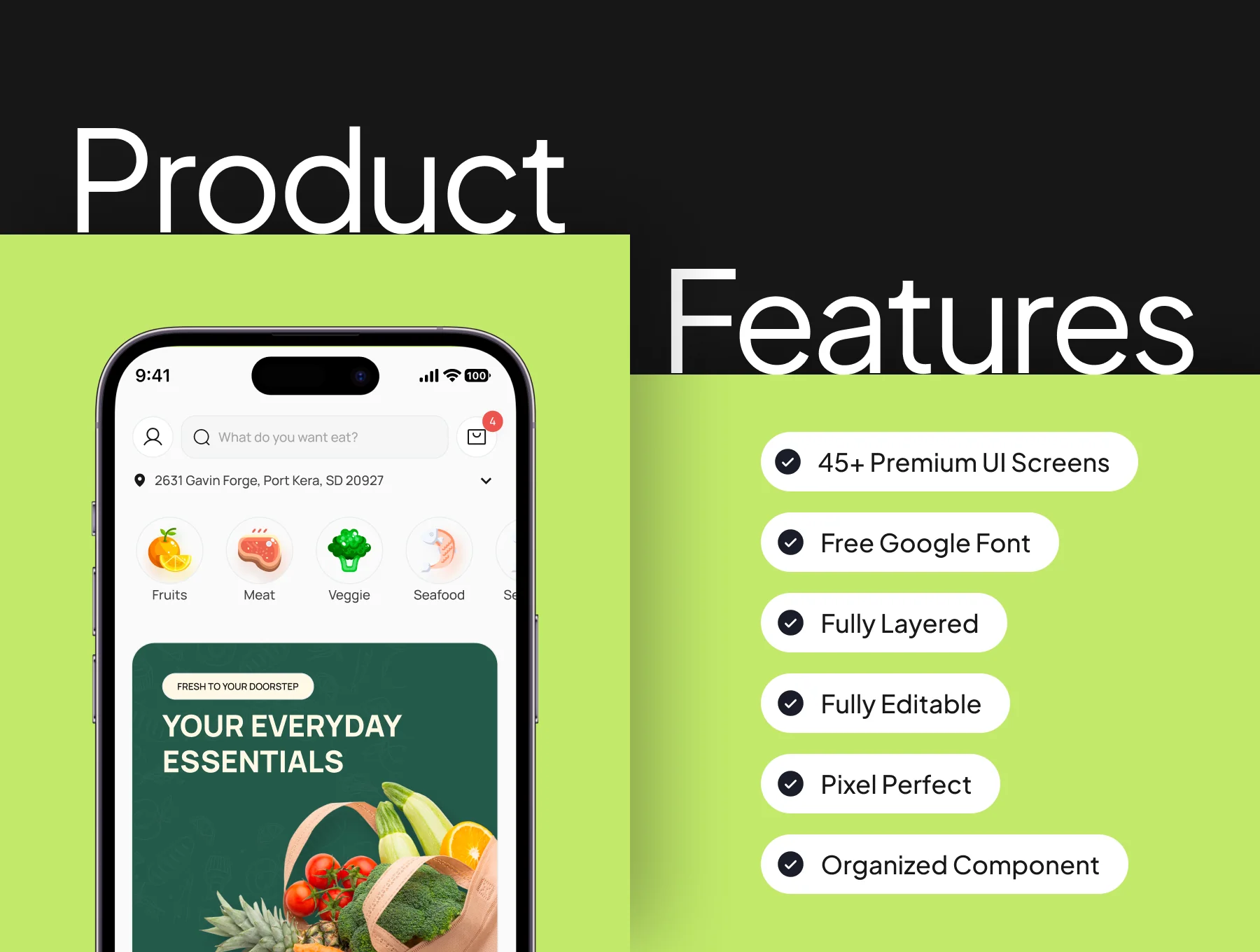Food Shopping App UI Kit