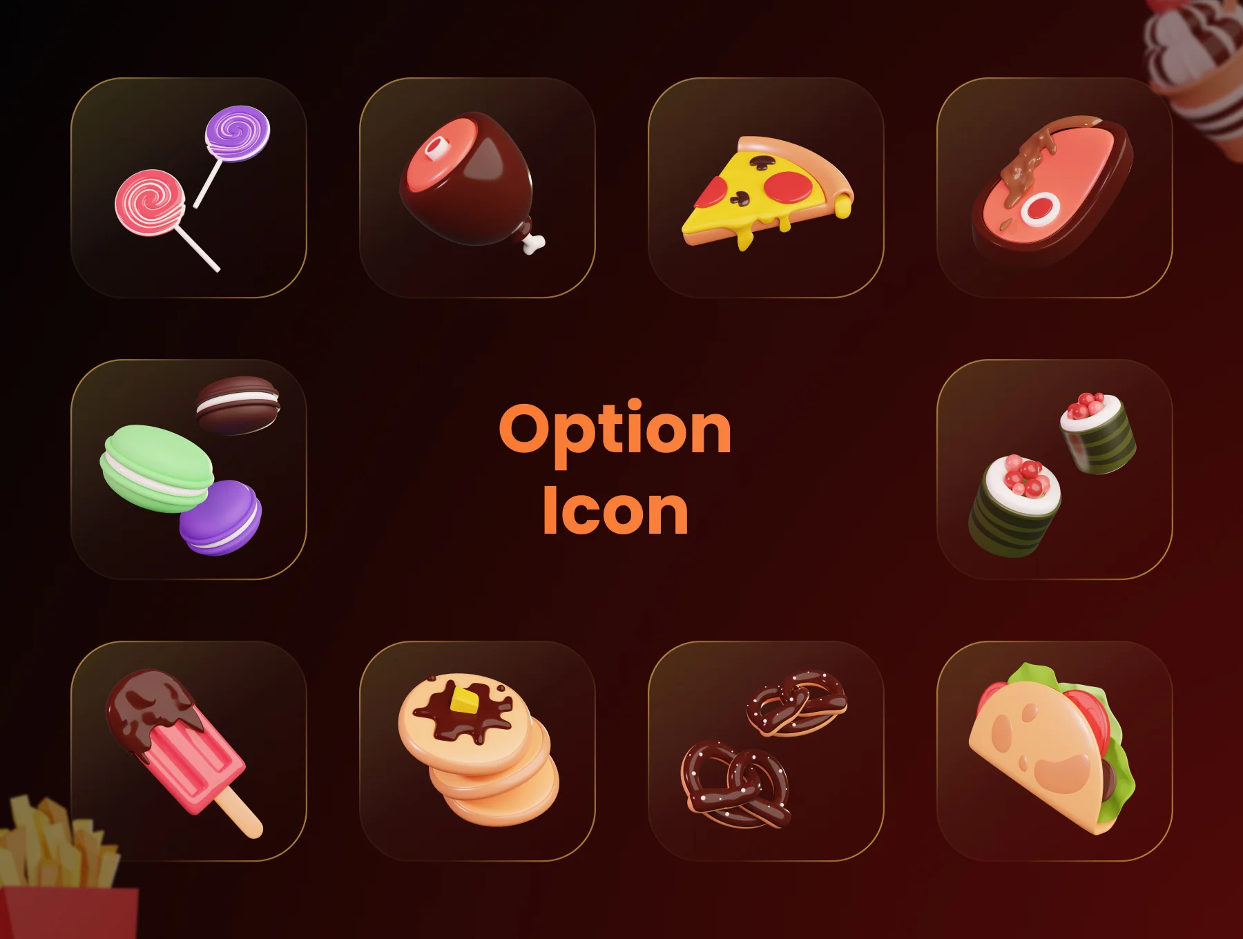Food Supplies 3D Icons 4