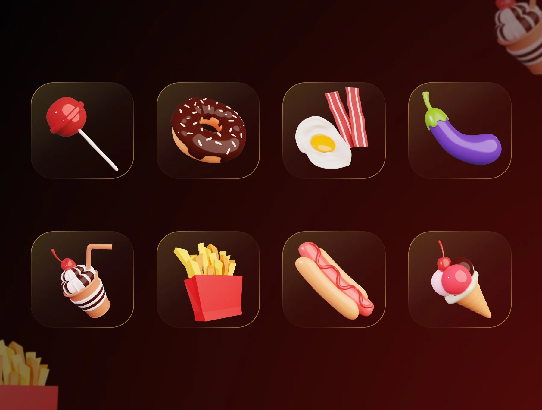 Food Supplies 3D Icons 5