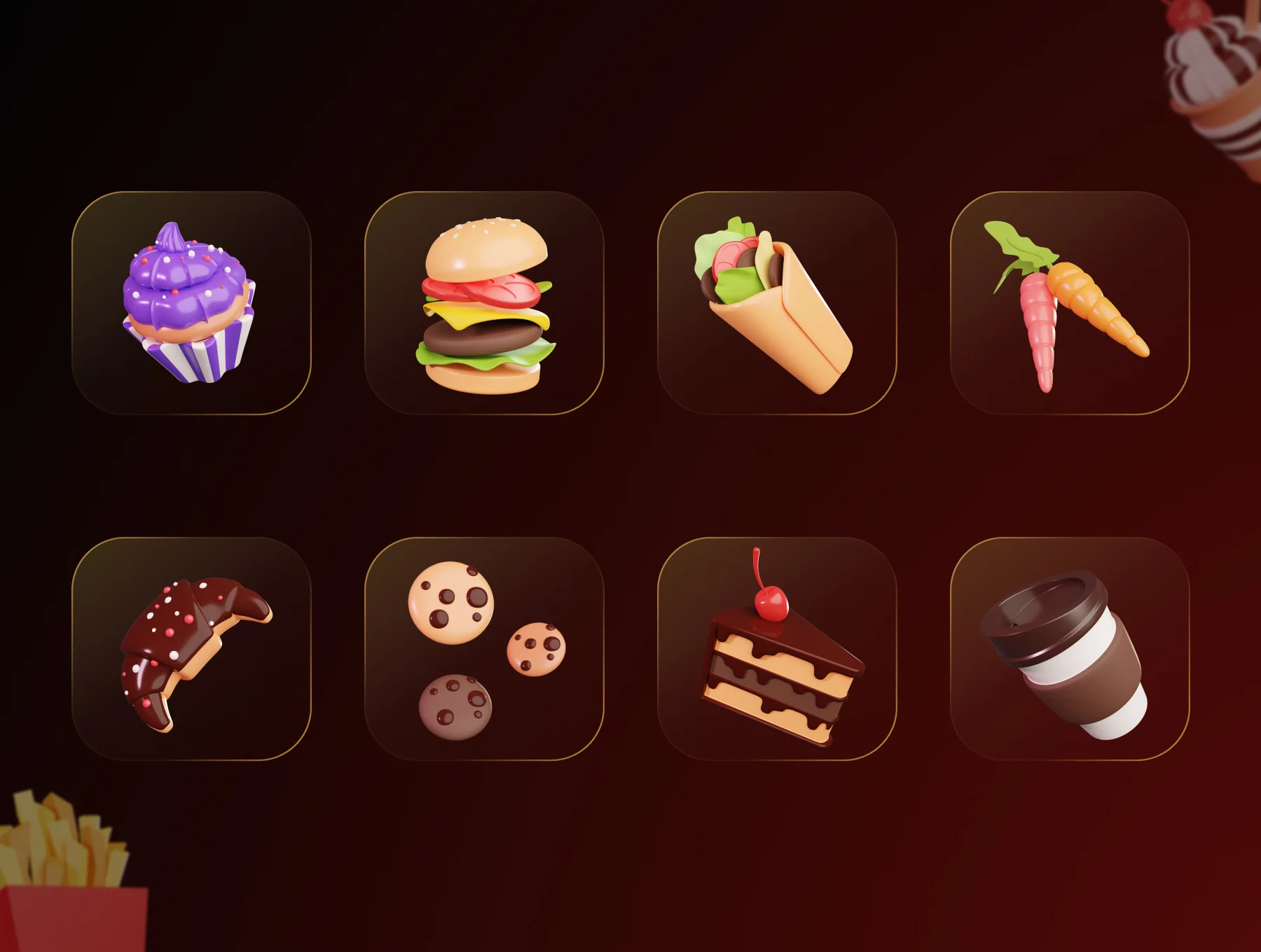 Food Supplies 3D Icons 6