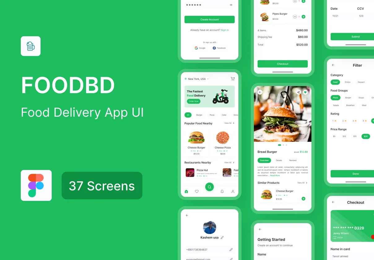 Food delivery app UI