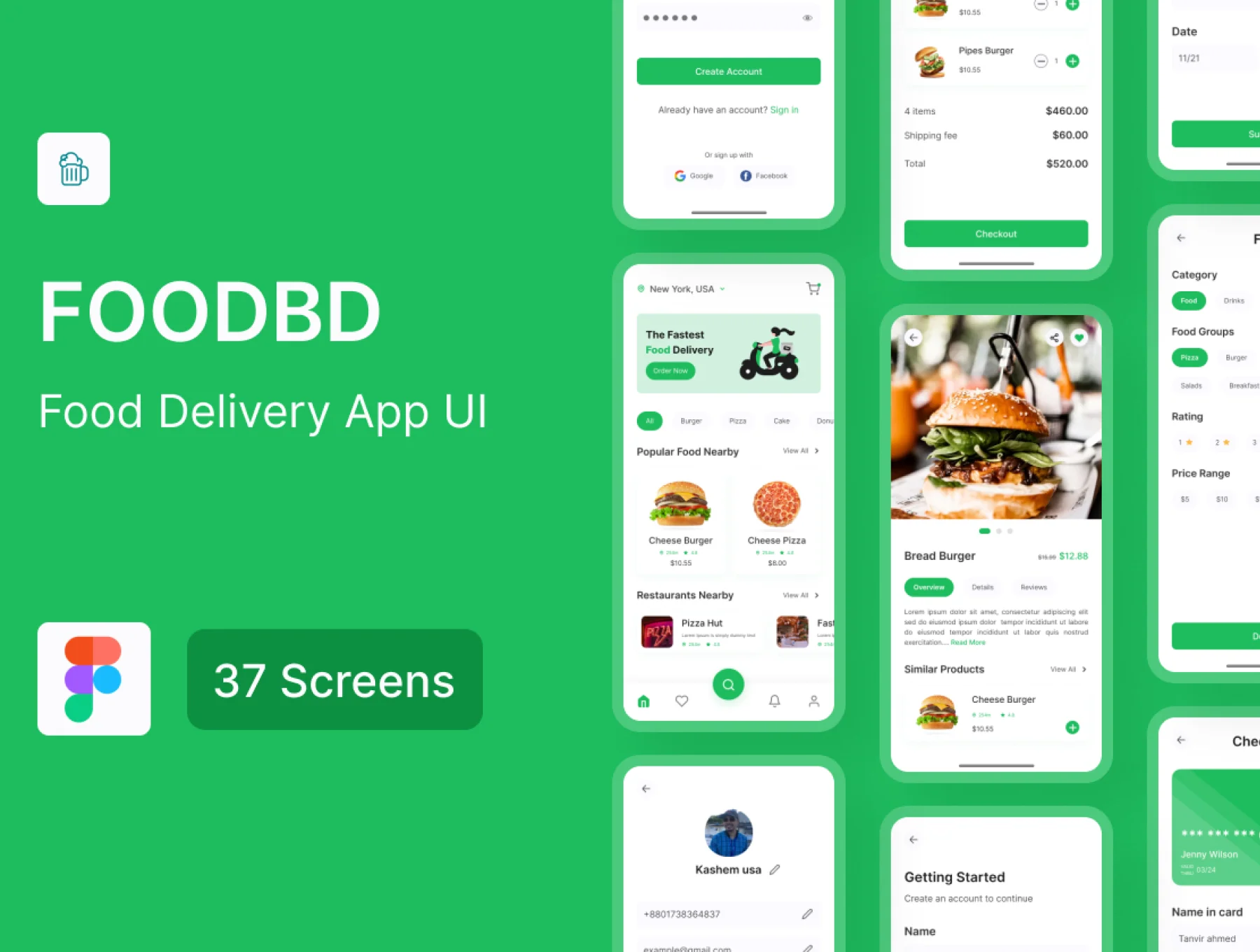 Food delivery app UI
