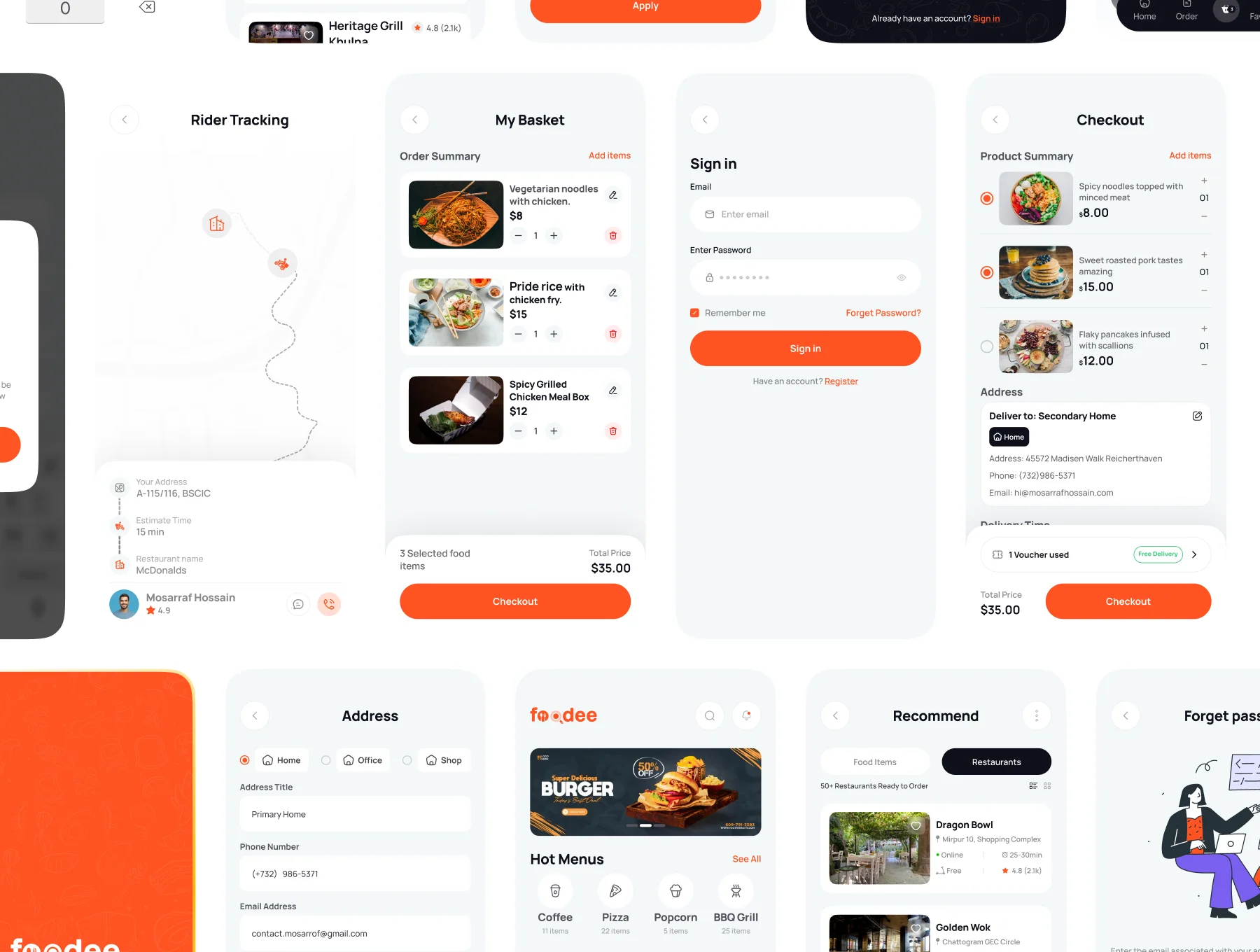 Foodee–Food Delivery Mobile App UI Kit 6