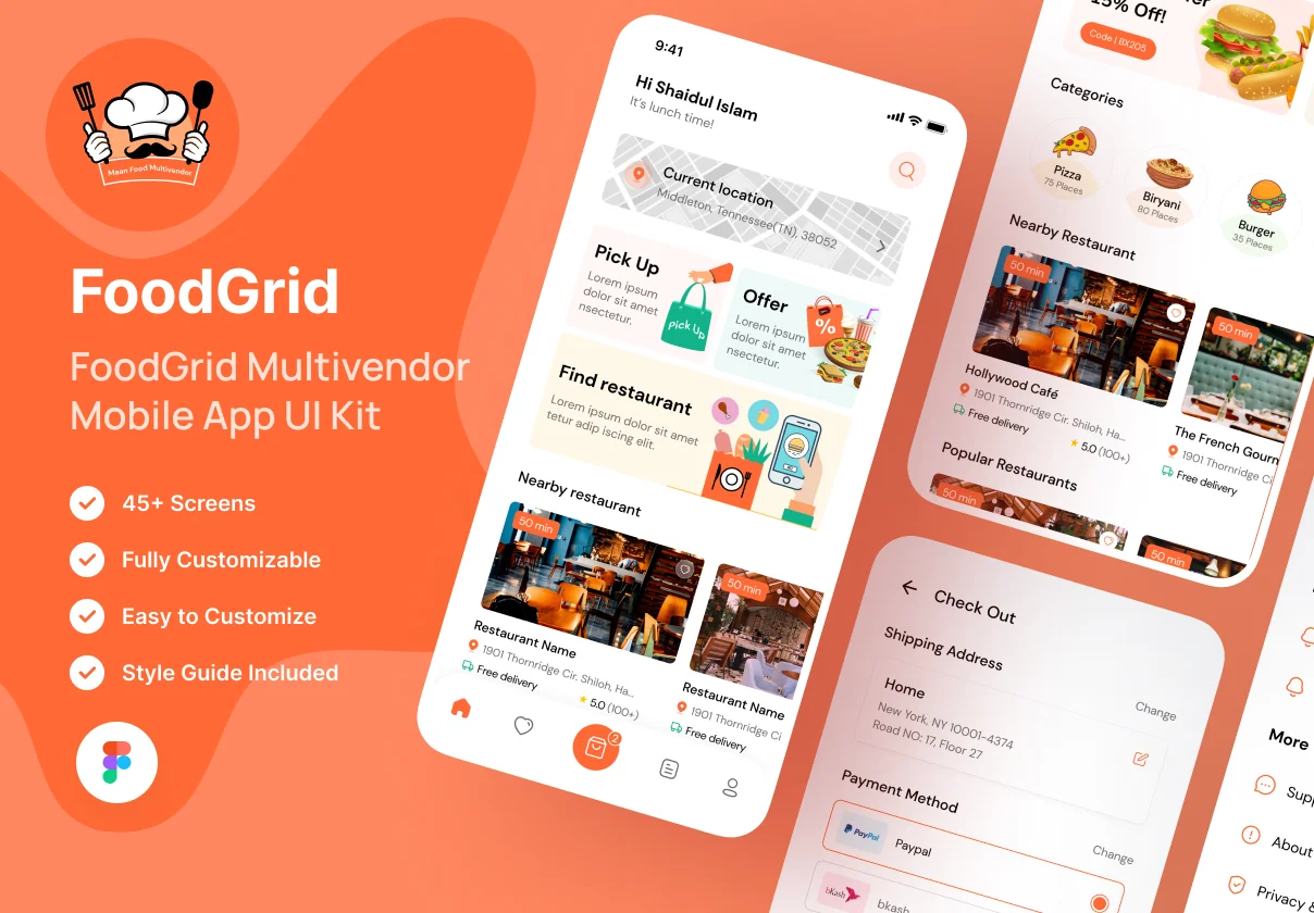 FoodGrid - Multivendor Food Mobile App UI Kit ( Android & iOS)
