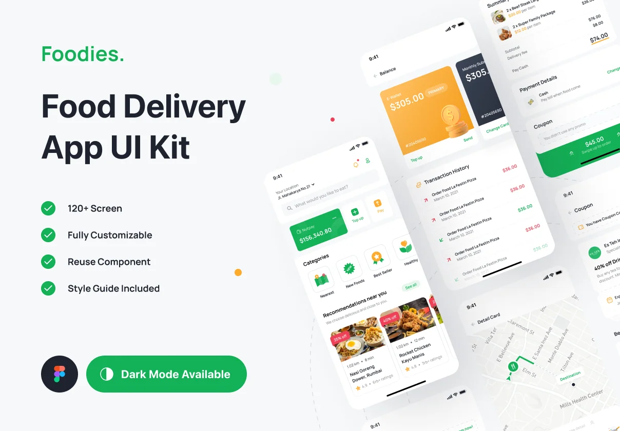 Foodies - Food Delivery App UI Kit