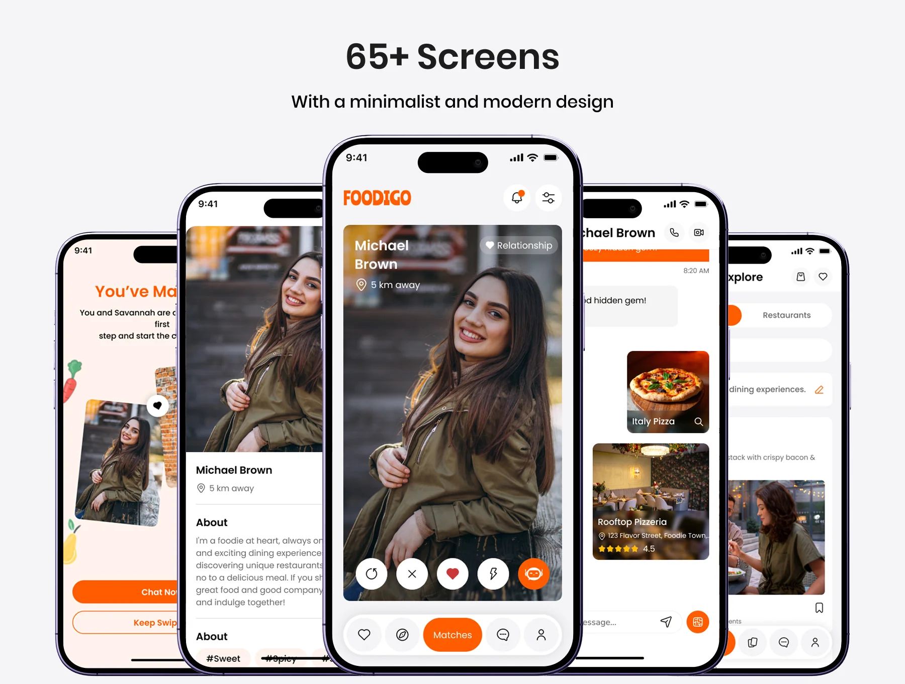Foodigo dating AI app UI design 3