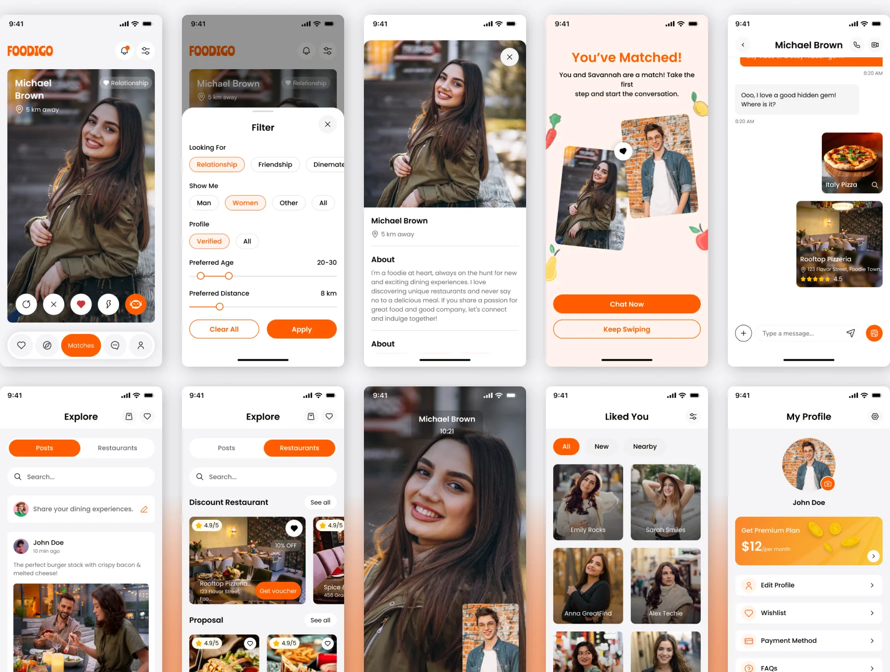 Foodigo dating AI app UI design 5