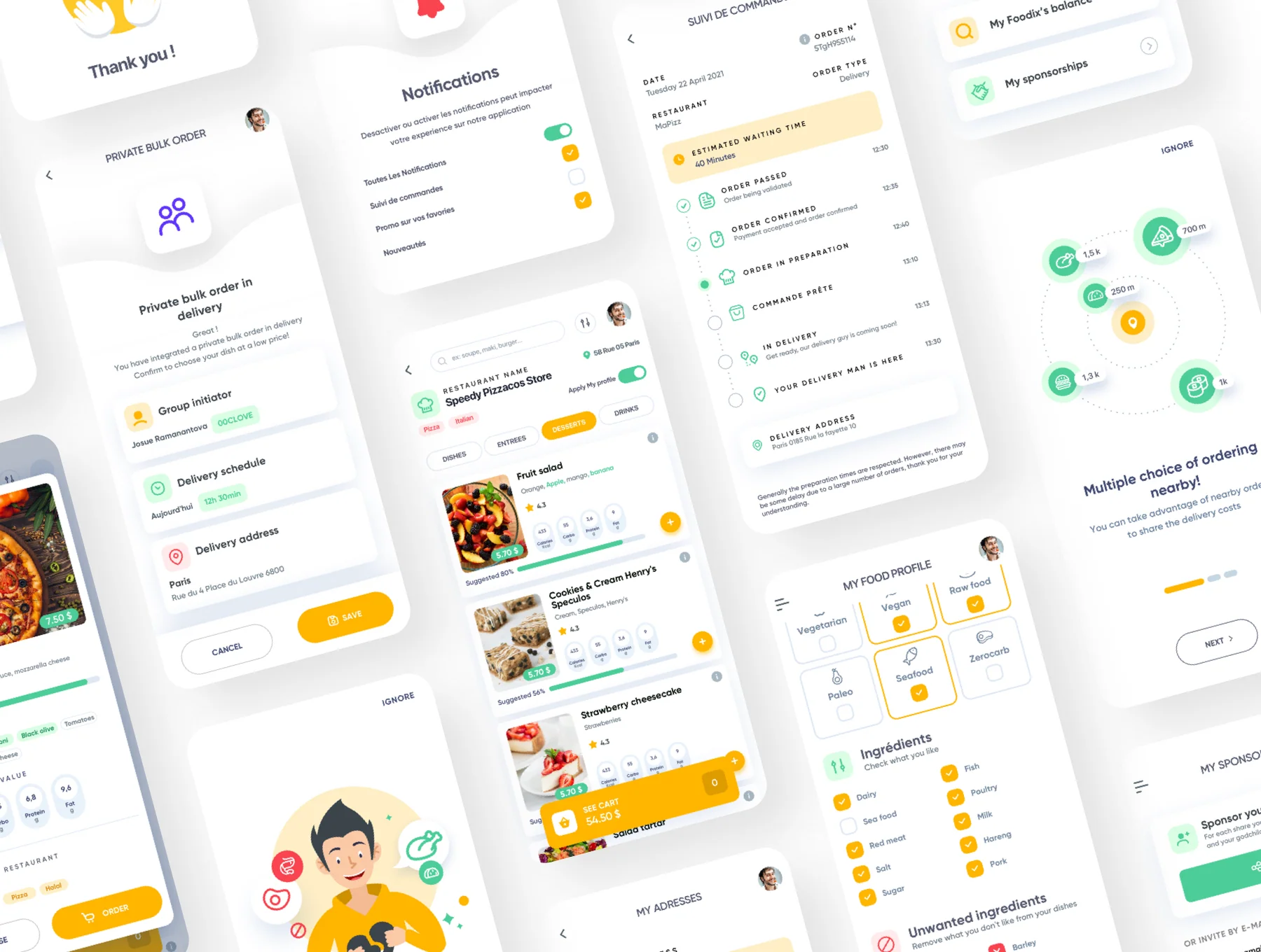 Foodix - Food tech delivery app : UI Kit & UX process 6