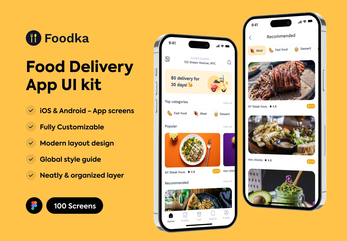 Food Delivery App UI kit